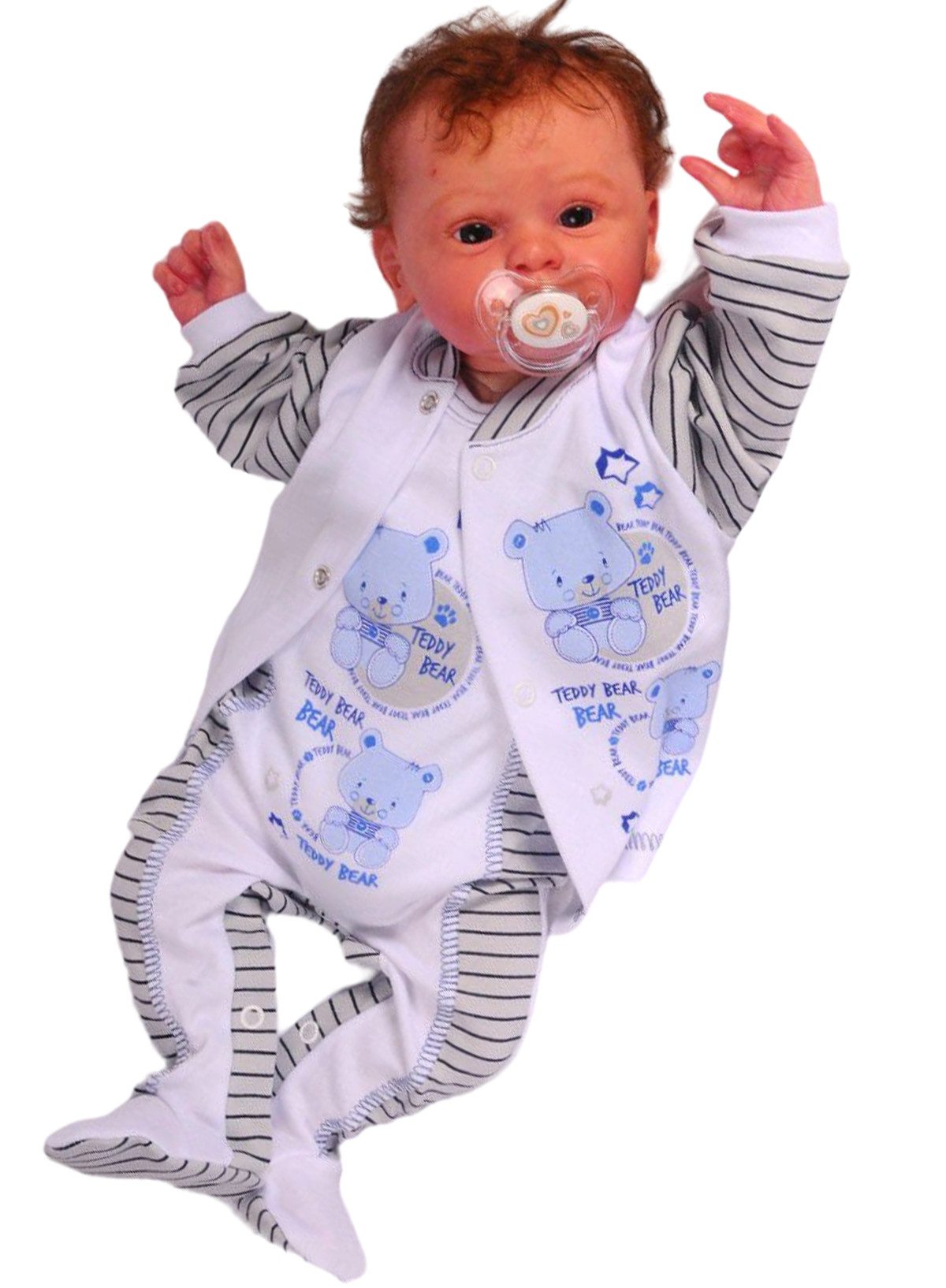 Strampler Stramplerhose Hemdchen Set Baby Anzug 2tlg gestreift
