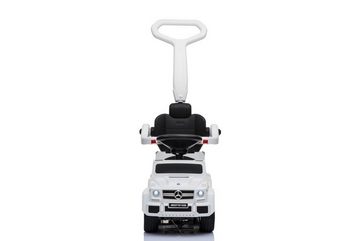 TPFLiving Rutscherauto Mercedes G63 mit EVA-Gummireifen, Kunstledersitz und LED-Beleuchtung, (Rutschauto - Schiebeauto für Kinder bis 3 Jahre, Laufwagen - Rutscherauto), Belastbarkeit bis 20 kg - Farbe: weiß