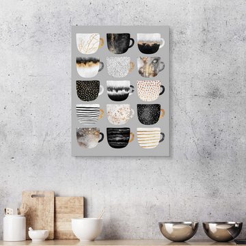 Posterlounge Alu-Dibond-Druck Elisabeth Fredriksson, Pretty Coffee Cups Grey, Wohnzimmer Skandinavisch Illustration