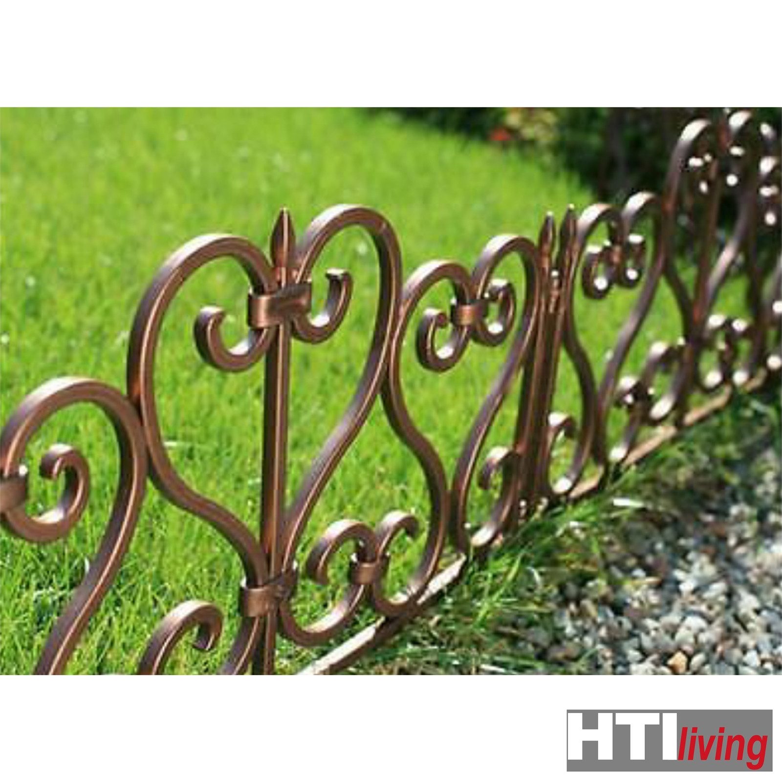 HTI-Living Beetbegrenzung Zierzaun Romantik 4-teilig Nessa, Set, 4 Zaunelemente, Beeteinfassung Beetbegrenzung