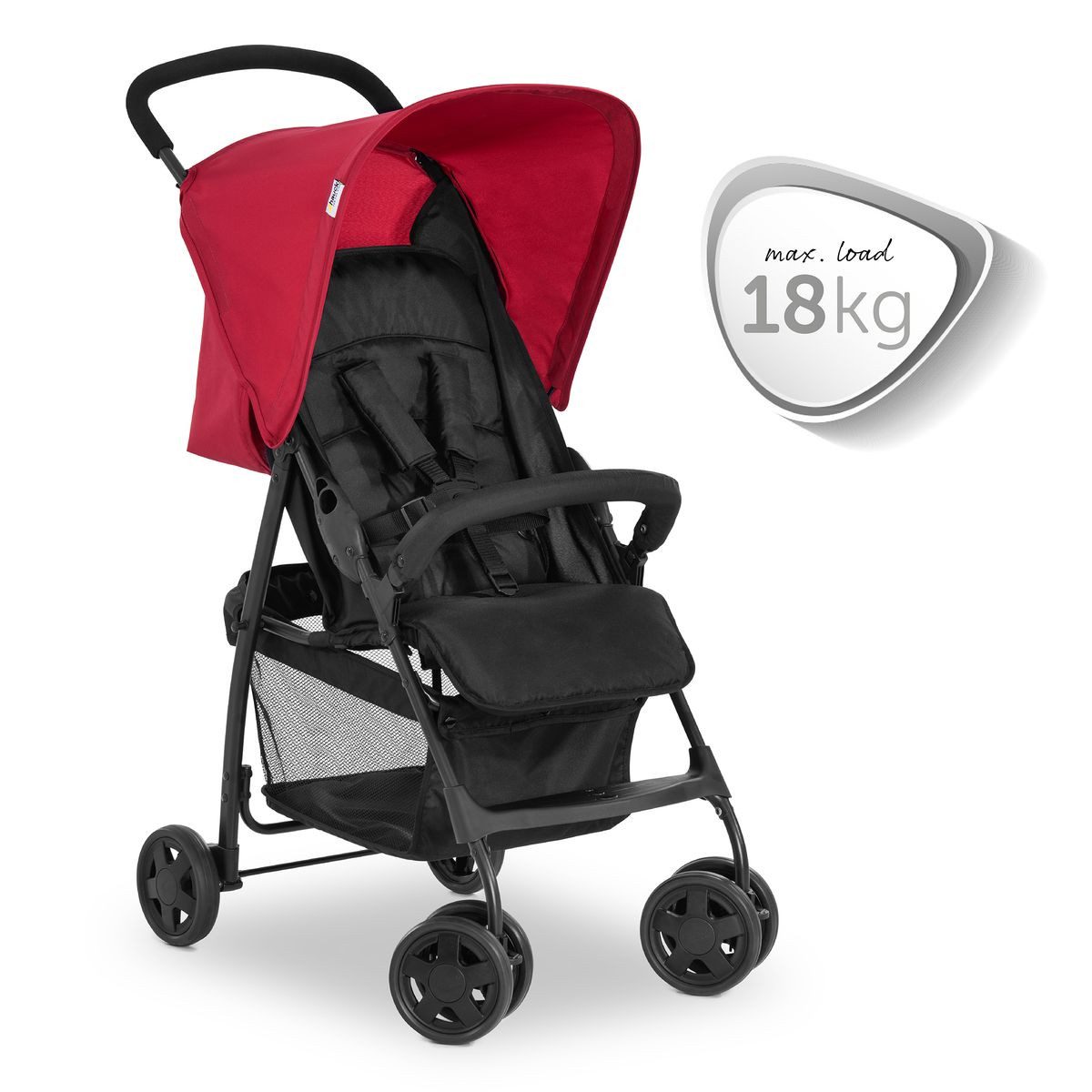Hauck Sportbuggy Sport - Red, Reisebuggy nur 5,9 kg mit Liegeposition, Einhand-Faltung & Zubehör