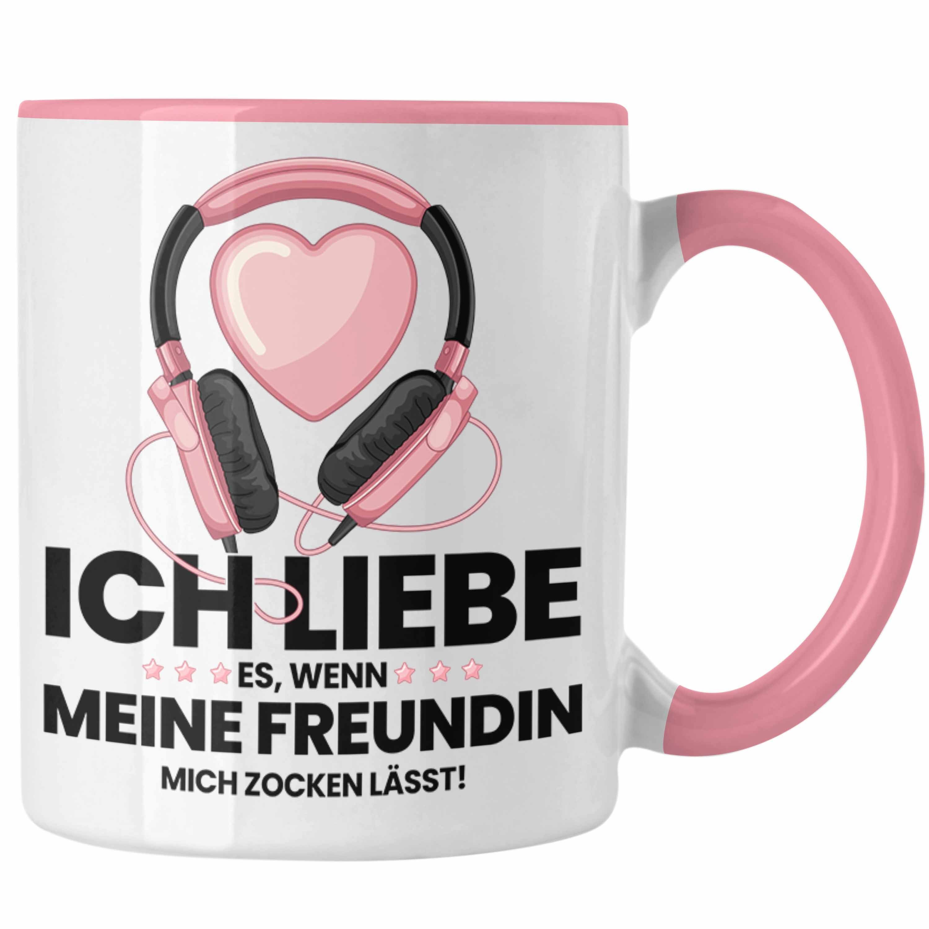 Lustig Zocken Trendation Zocker Trendation Headset Tasse Geschenk Freundin Gamer - Geschenkidee Tassen Gamer Rosa Tasse Grafik Gaming