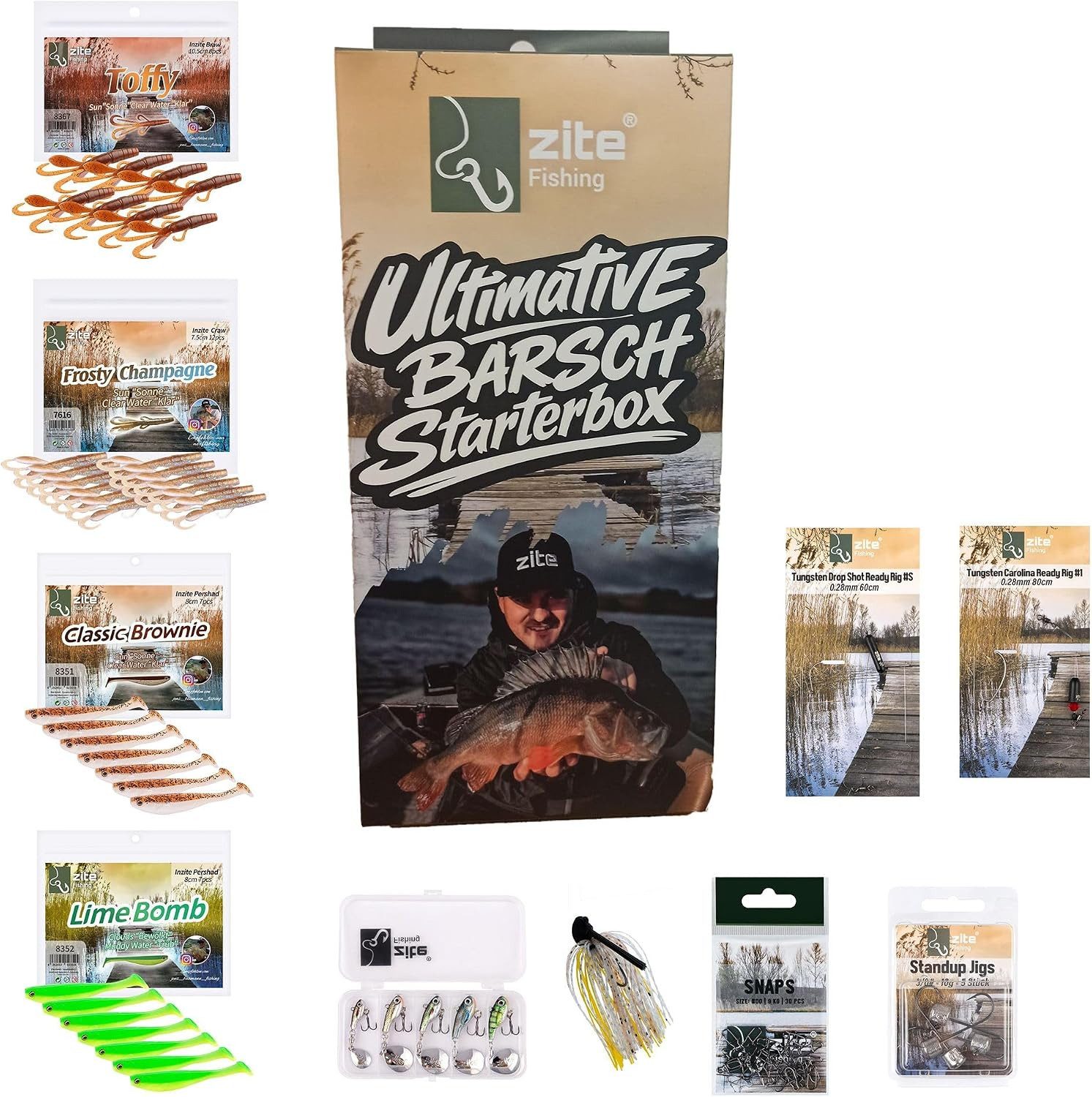 Zite Spinnrute Inzite Pro Stick Barsch mit Pro Reel, Rutentasche & Starterbox