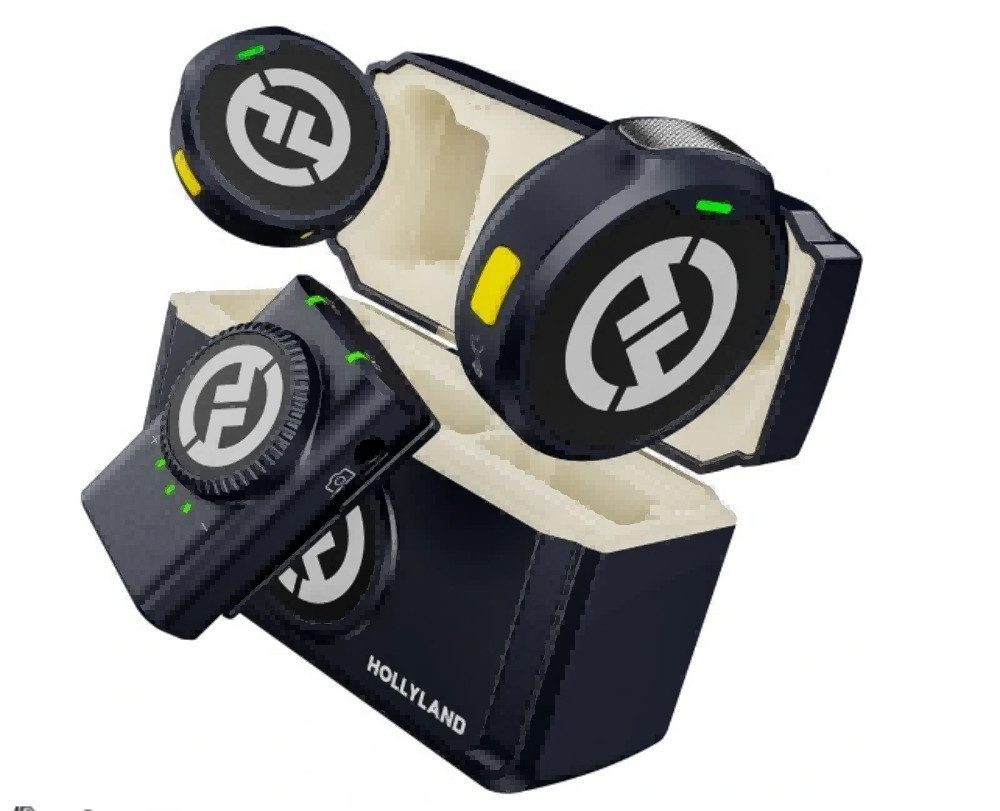 Hollyland Mikrofon Lark M2 Lavalier Funkmikrofonsystem mit 48kHz/24-Bit Hi-Fi Audio, Mikrofon (Sender) nur 9 g, 300m Übertragung, ENC Rauschunterdrückung