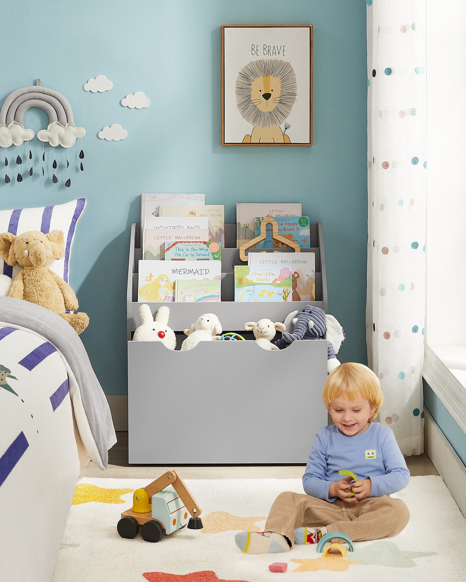 SONGMICS Spielzeugtruhe Bücherregal für Kinder, Kinderregal, Spielzeugregal günstig online kaufen