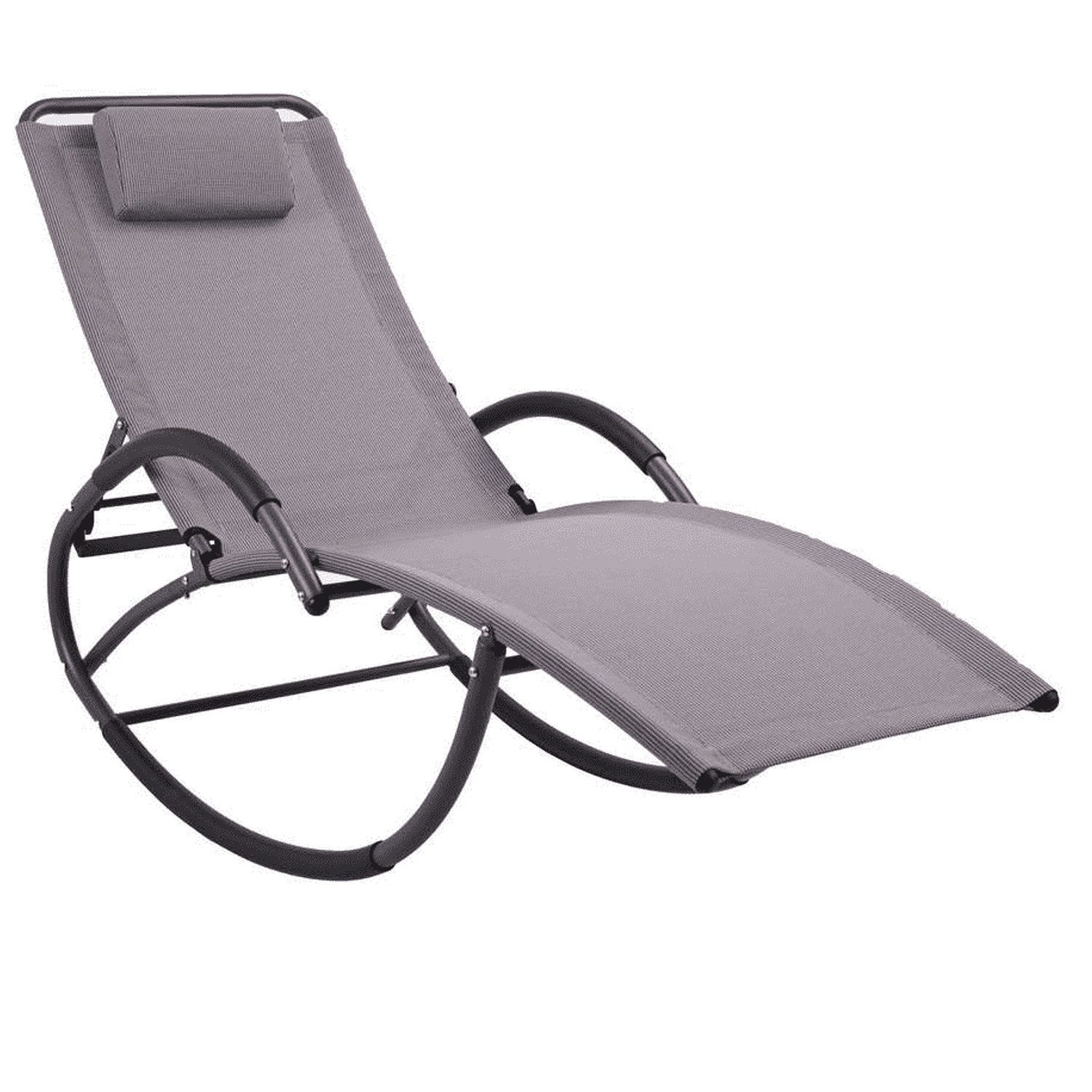 Gartenliege Schaukelliege anthrazit Sonnenliege Relax Liege Schaukelfunktion