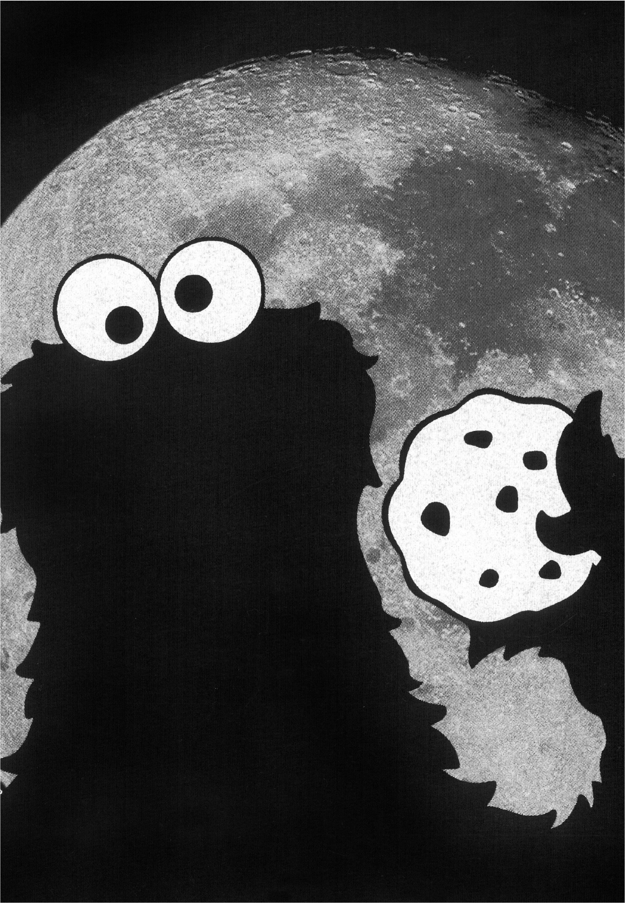 LOGOSHIRT T-Shirt Sesamstraße - Krümelmonster Mond mit coolem Print