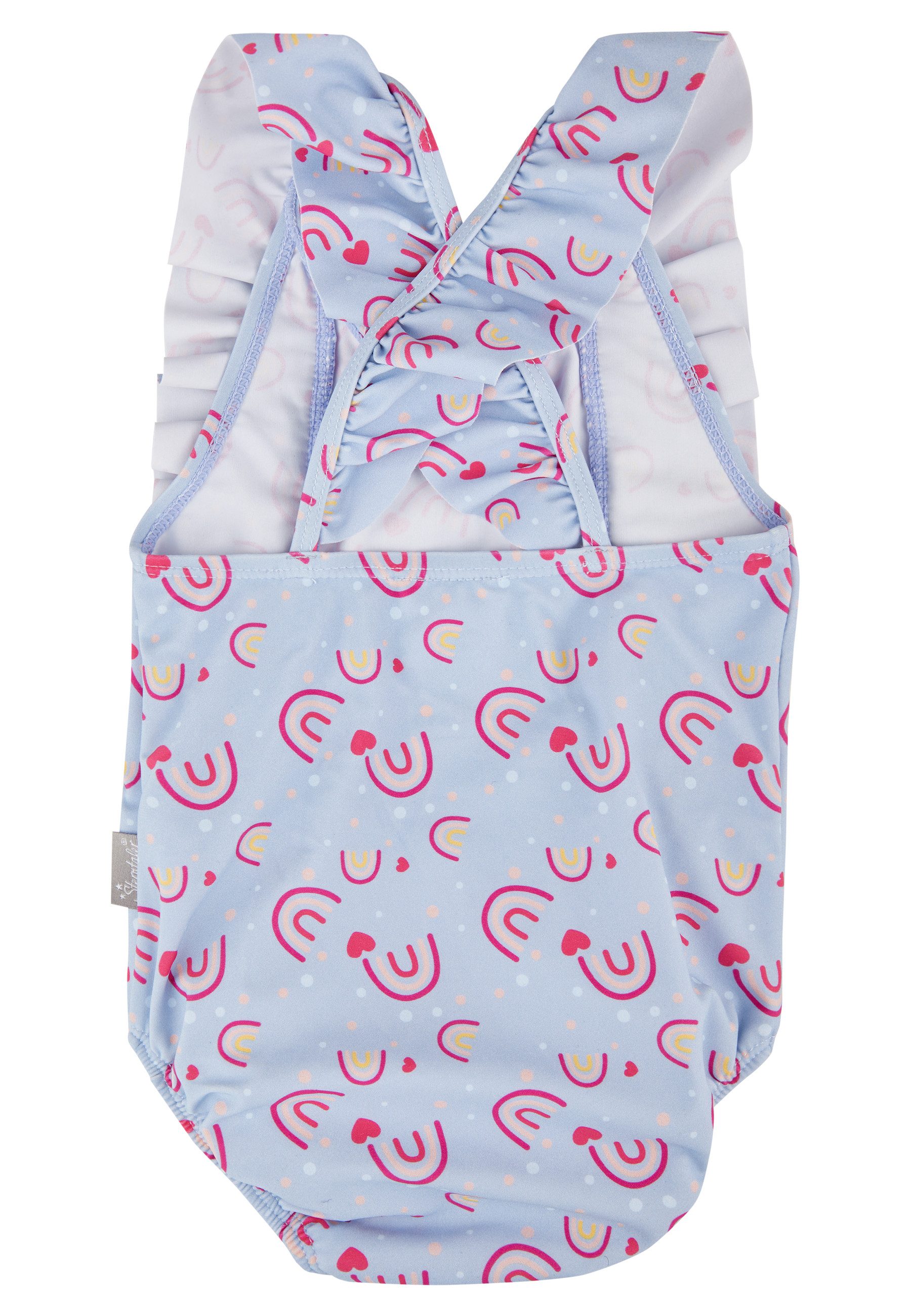 Sterntaler® Badeanzug UV-Schutz 50+ Badeanzug Volants (1-St) Badeanzug mit Regenbogenmuster & Volants, Windeleinsatz bis 86/92