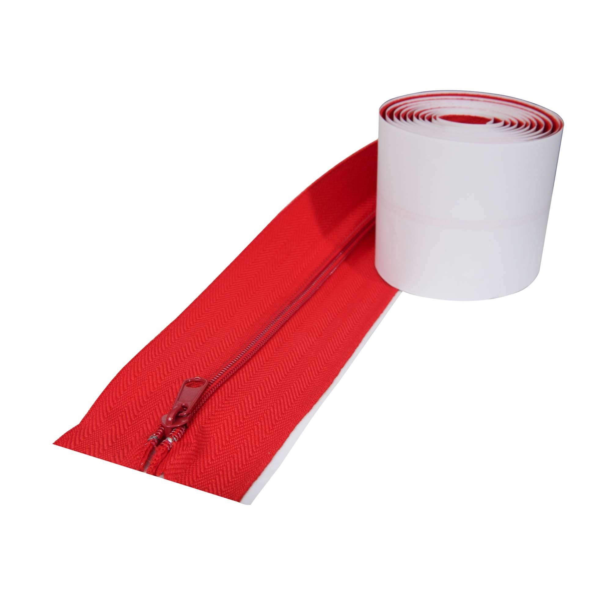 Scorprotect® Reißverschluss Selbstklebende Reißverschlüsse rot für Staubschutzwände 2er Set