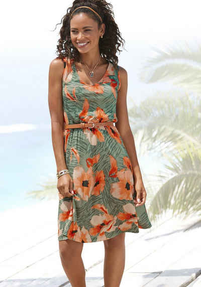 LASCANA Jerseykleid mit Blumendruck, Sommerkleid, Strandkleid
