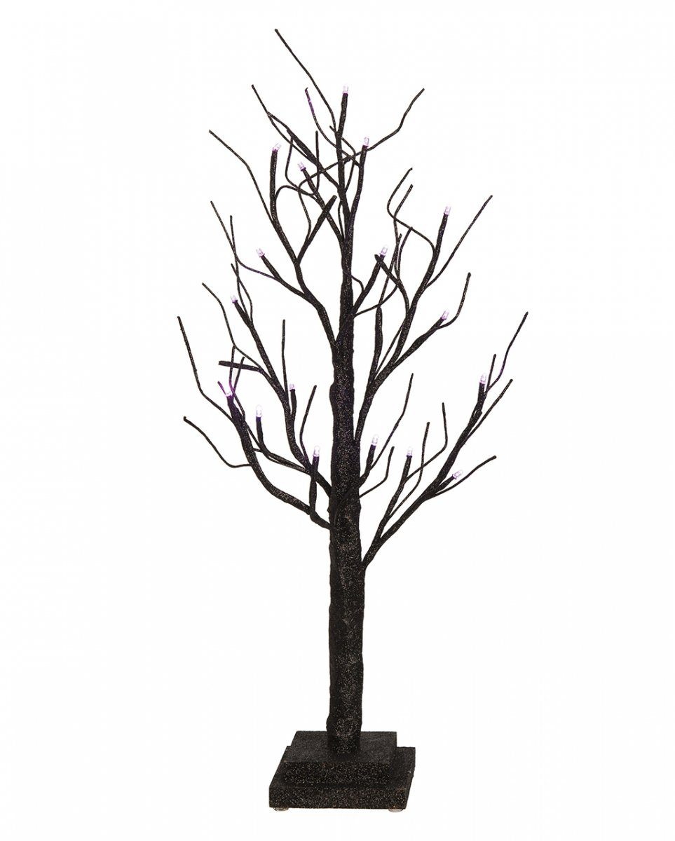 Horror-Shop Dekofigur Leuchtender Halloween Glitzer Baum schwarz 75cm