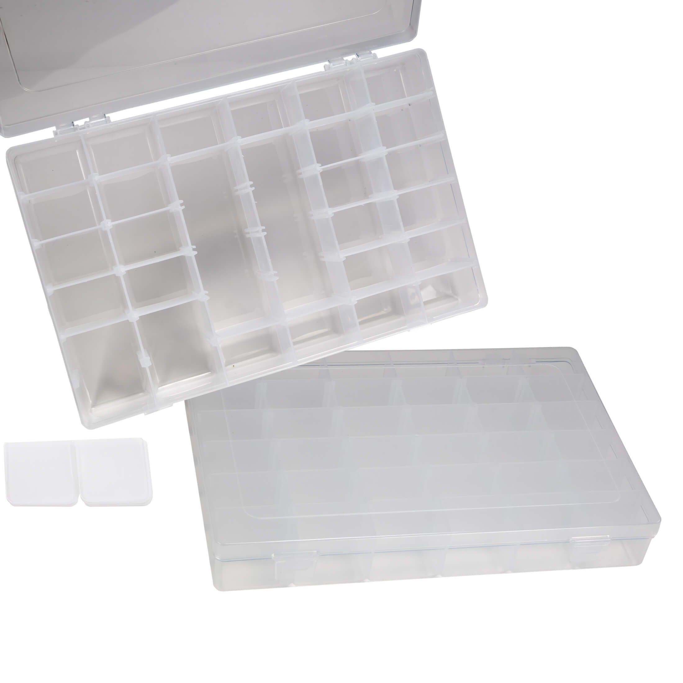 Work plus Менюskasten 2er Set Sortierbox transparent mit je 36 Fächern, verstellbare (2 St), Kleinteilemagazin, Менюskasten verstellbar