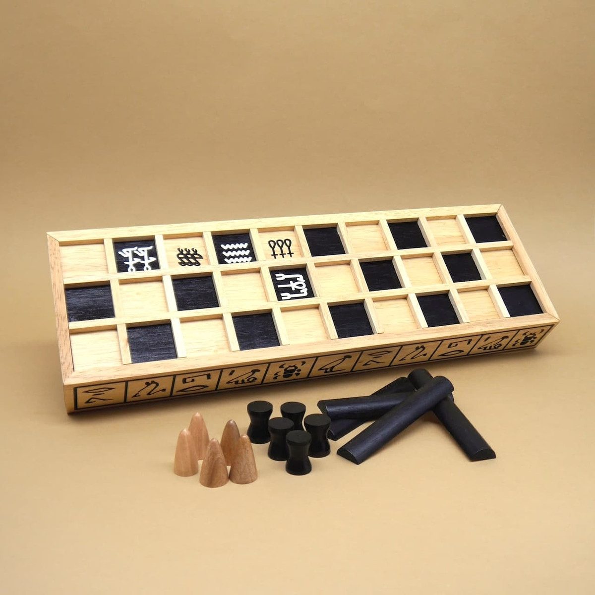 ROMBOL Denkspiele Spiel SENET - antikes, altägyptisches Brettspiel, Brettspiel, Holzspiel