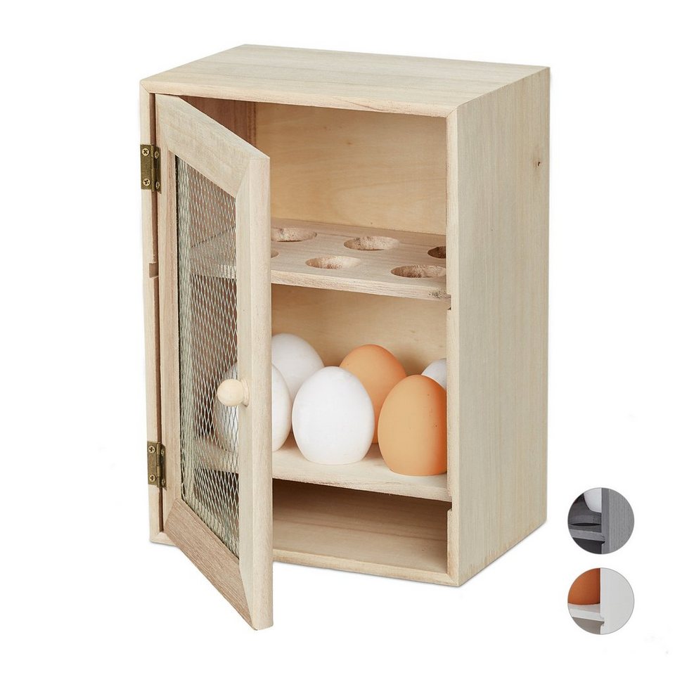 relaxdays Aufbewahrungsbox »Holz Eierschrank«, Holz online kaufen | OTTO