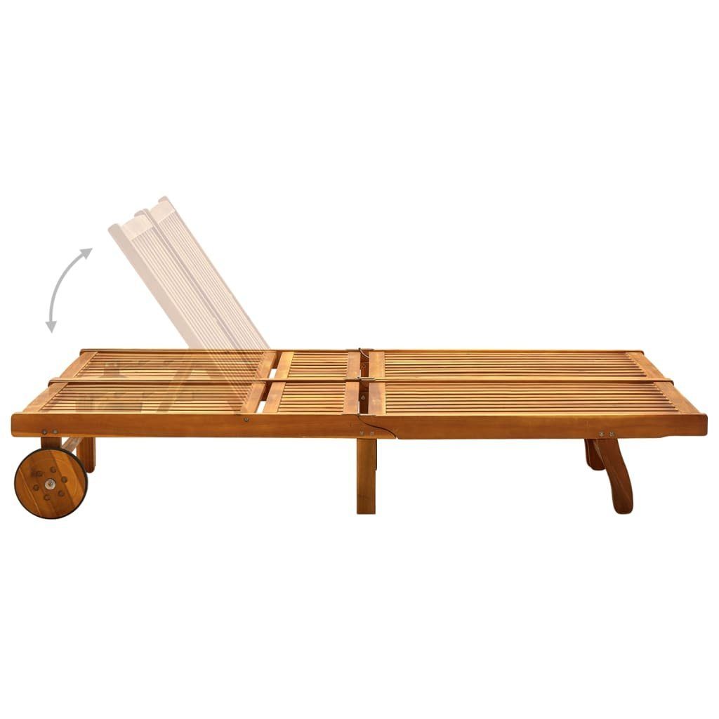 vidaXL Gartenliege 2-Personen-Sonnenliege mit Auflagen Massivholz, 1 St.