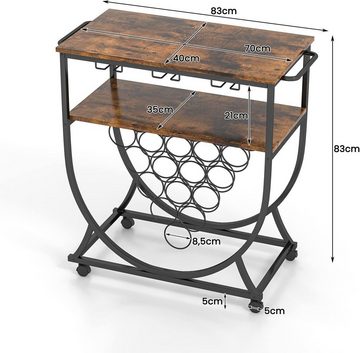 KOMFOTTEU Weinregal Flaschenregal, für 15 Flaschen, 83 x 40 x 83 cm