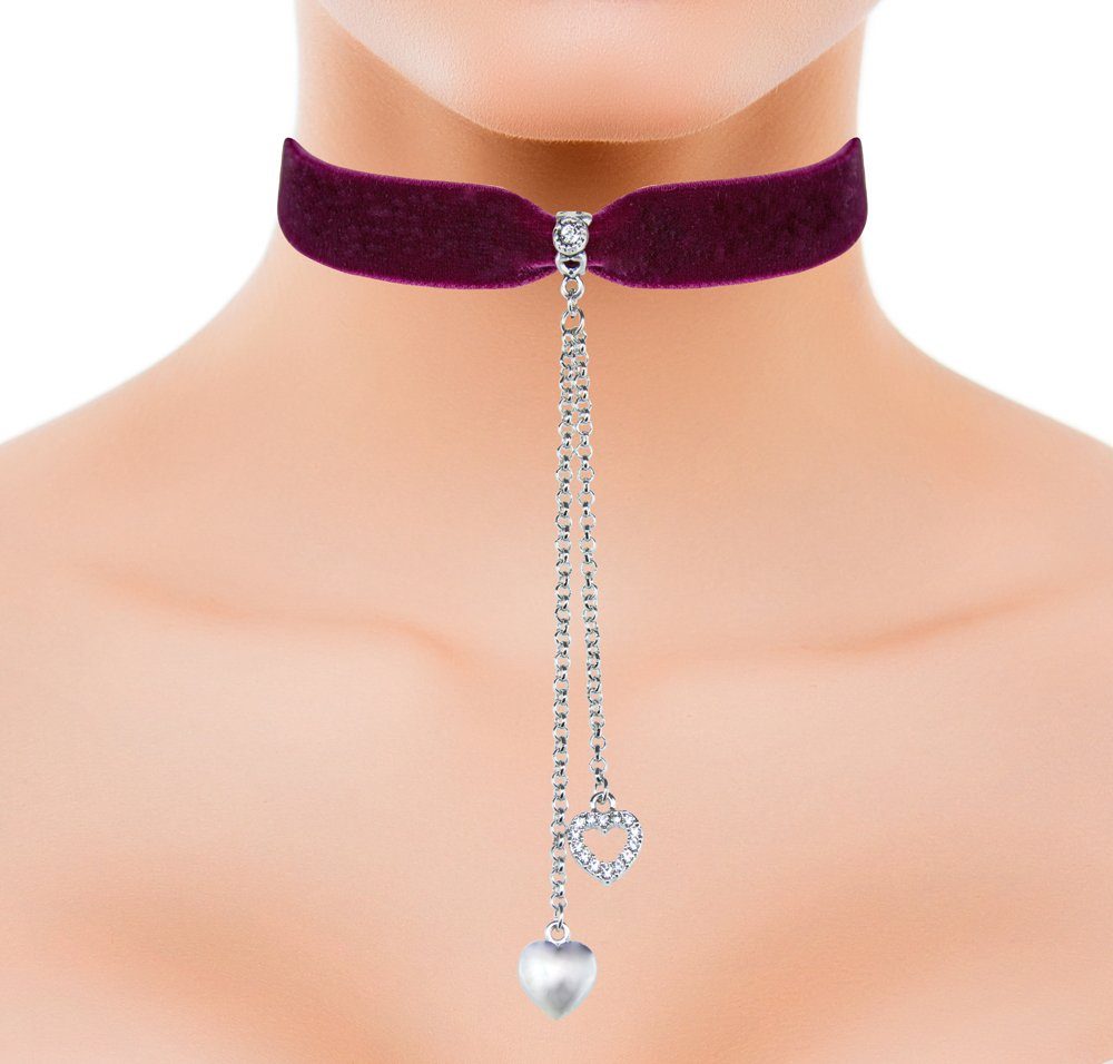 LUISIA® Collier Samt Kropfband mit Herz und Strass mit Swarovski® Kristall günstig online kaufen