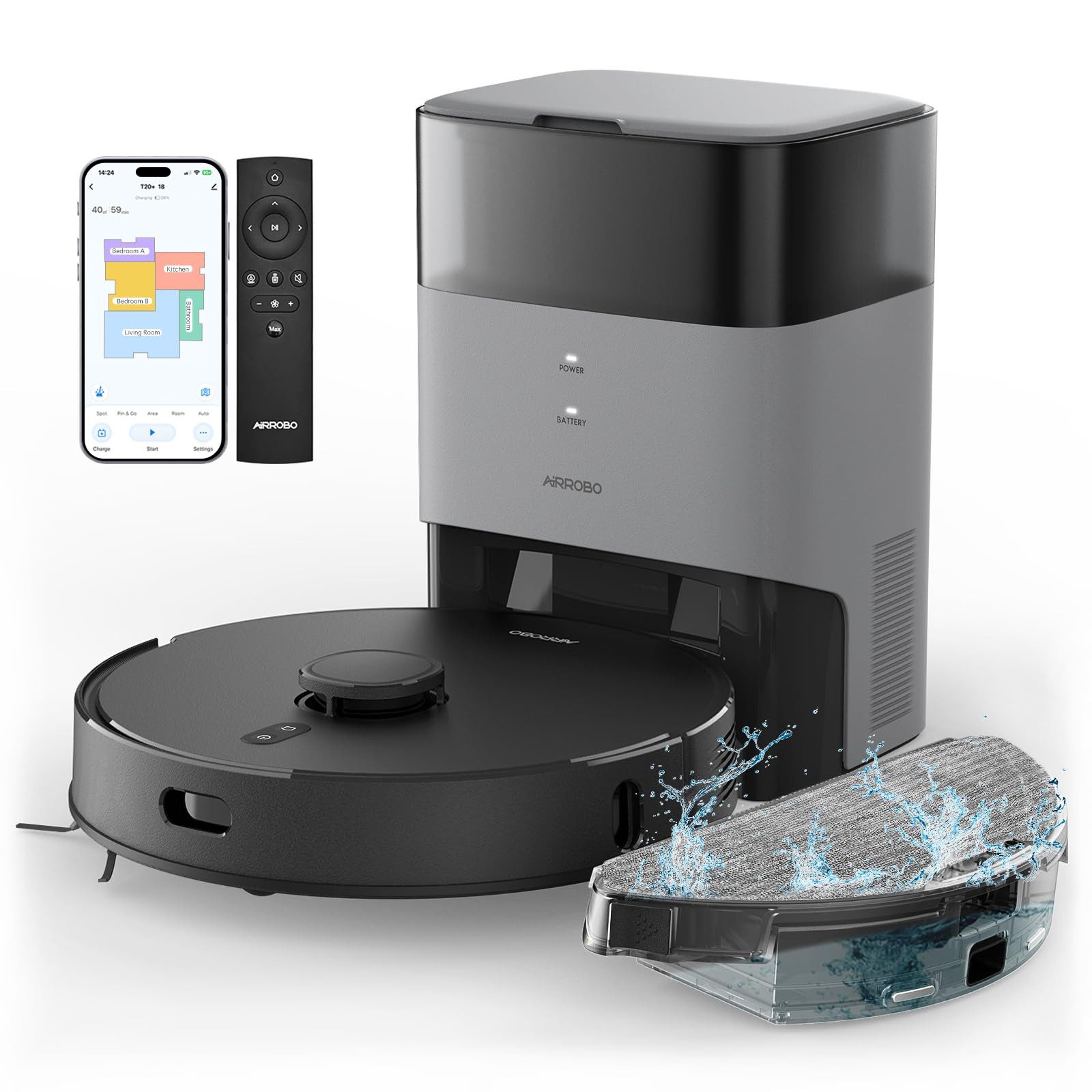 AIRROBO Мокро-сухий вакуумний робот Вакуумний робот T20+ Staubsauger-roboter mit LiDAR-Navigation