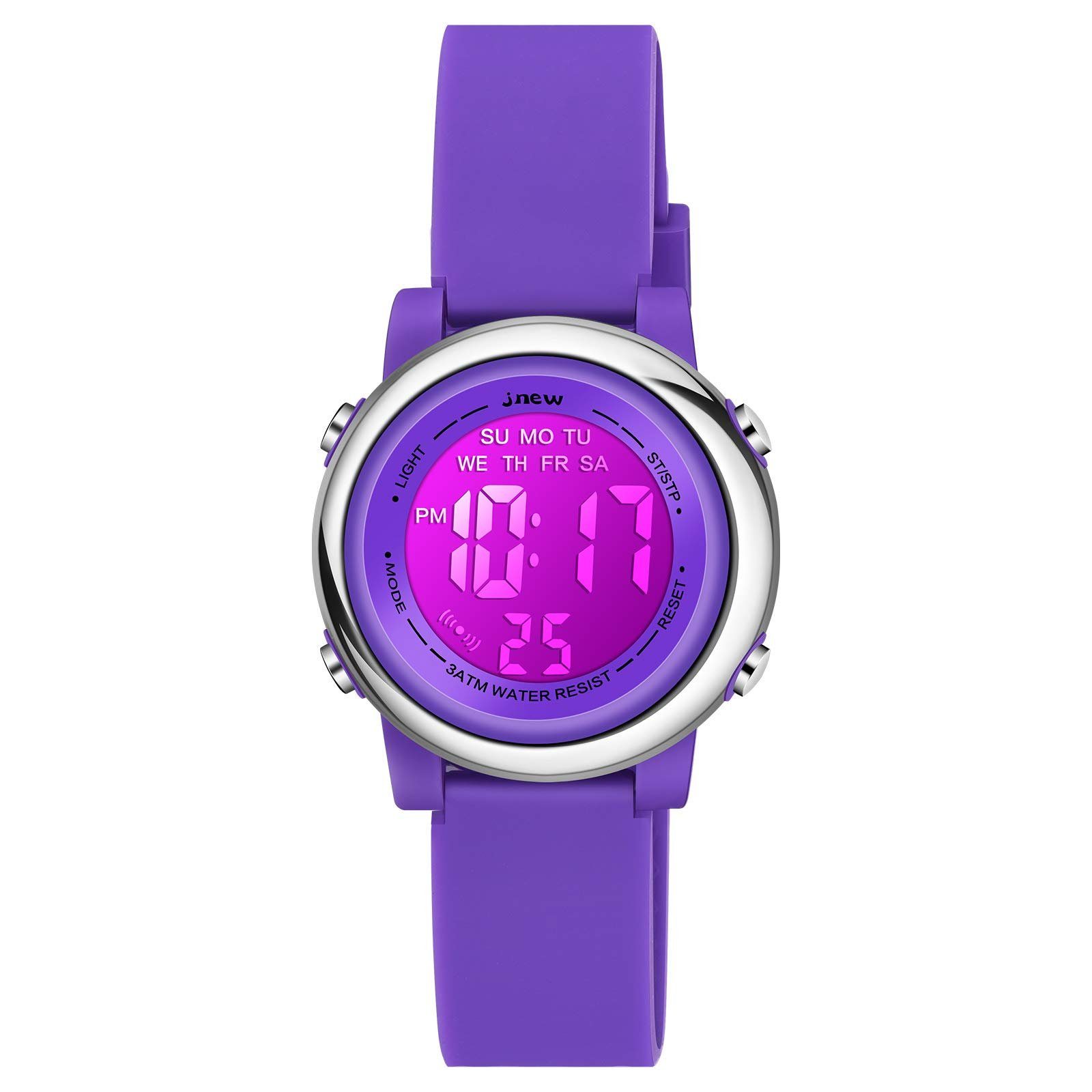 Housruse Digitaluhr »Kinder-Armbanduhr, 6 Farben, digitale Lichter,  Outdoor, Sport, Kleinkind-Armbanduhr mit leuchtendem Alarm,violett« online  kaufen | OTTO