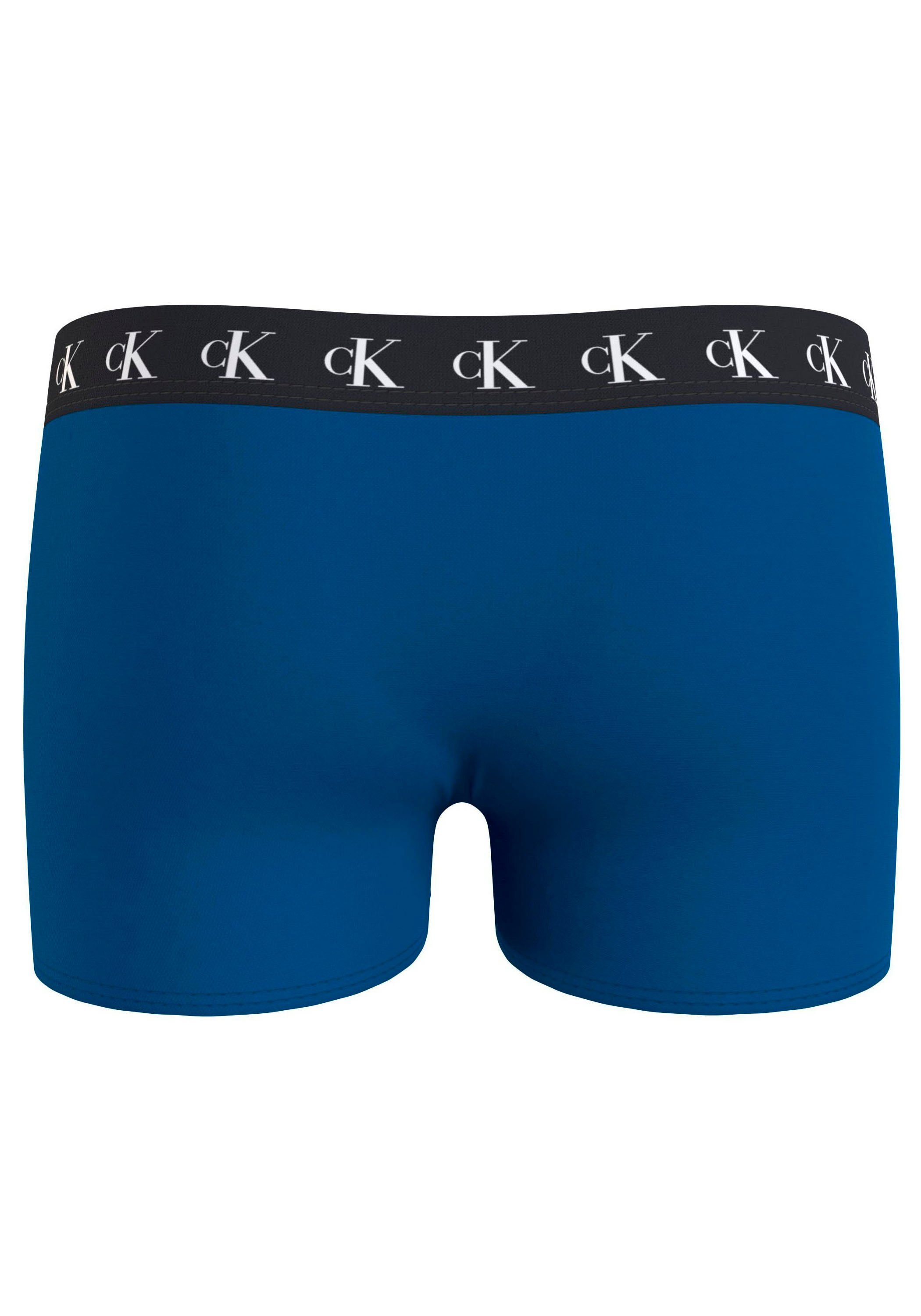 Markenlabel TRUNK Tarpsblue/Pvhwhite/Pvhblack mit Underwear 3PK Calvin am (Packung, Klein Calvin Slip Klein 3er-Pack) Bund