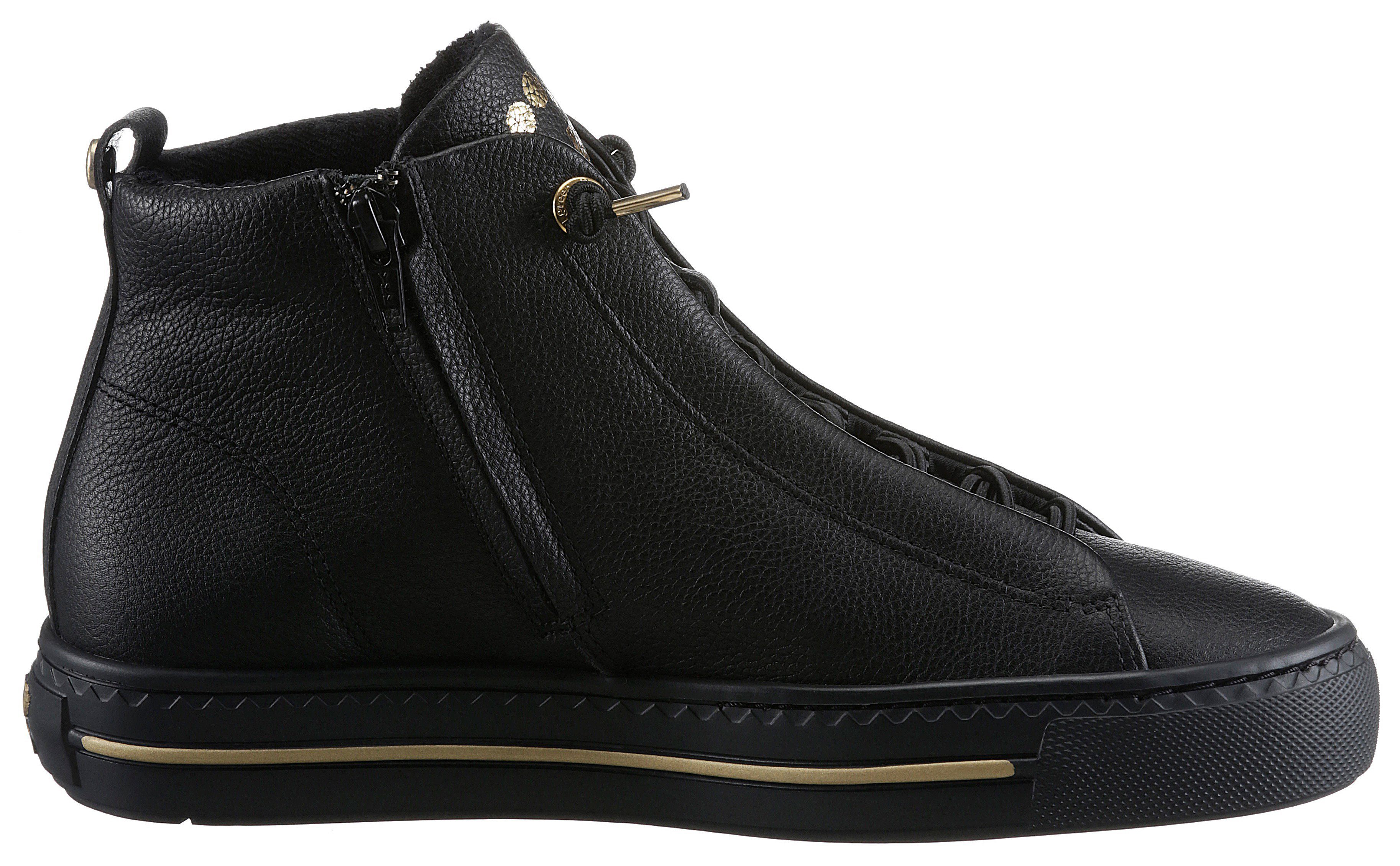 Paul Green Sneaker mit goldfarbenen Details schwarz
