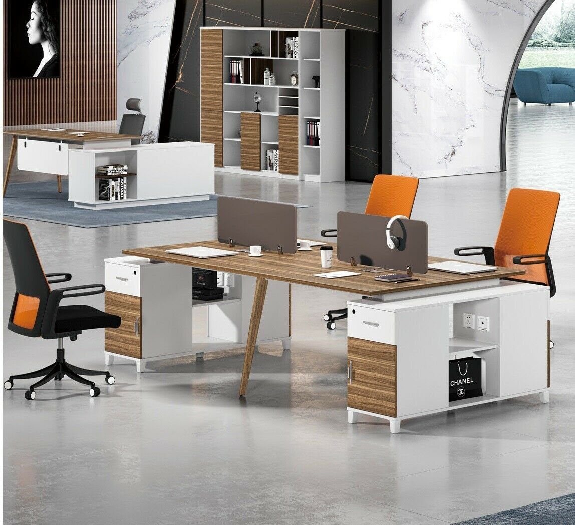 JVmoebel Schreibtisch, 4 Arbeitsplätze Büro Ausstattung Einrichtung Möbel Callcenter Tisch