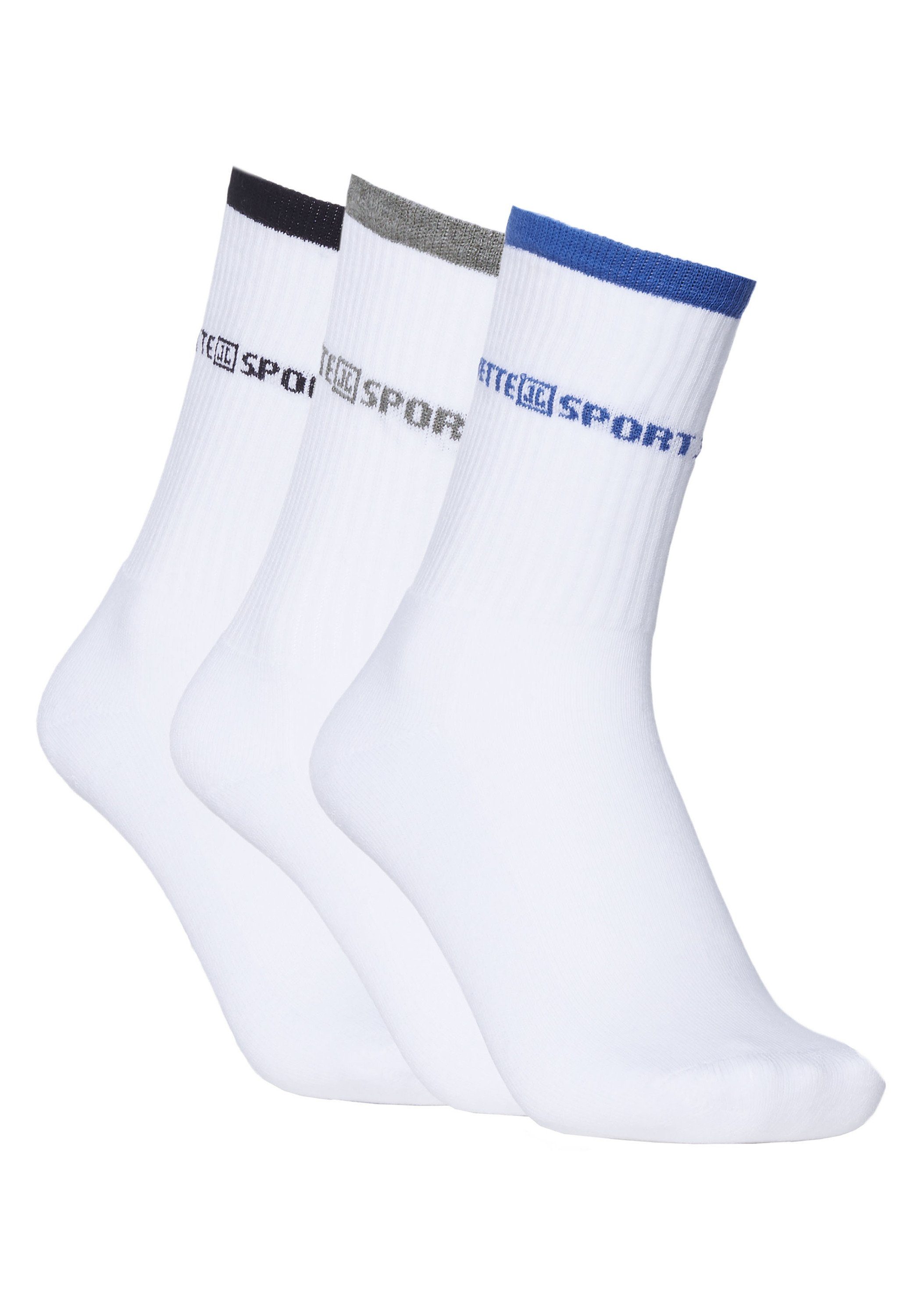 JETTE SPORT Tennissocken im 3er-Pack (3-Paar), Eng anliegend geschnitten