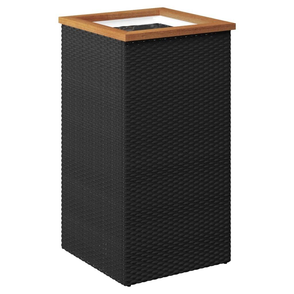 Pflanzkübel St) vidaXL Blumentopf 40x40x80 Poly Rattan (1 Schwarz cm