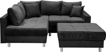 COLLECTION AB Ecksofa Cannes L-Form, mit Hocker, inkl. Schlaffunktion