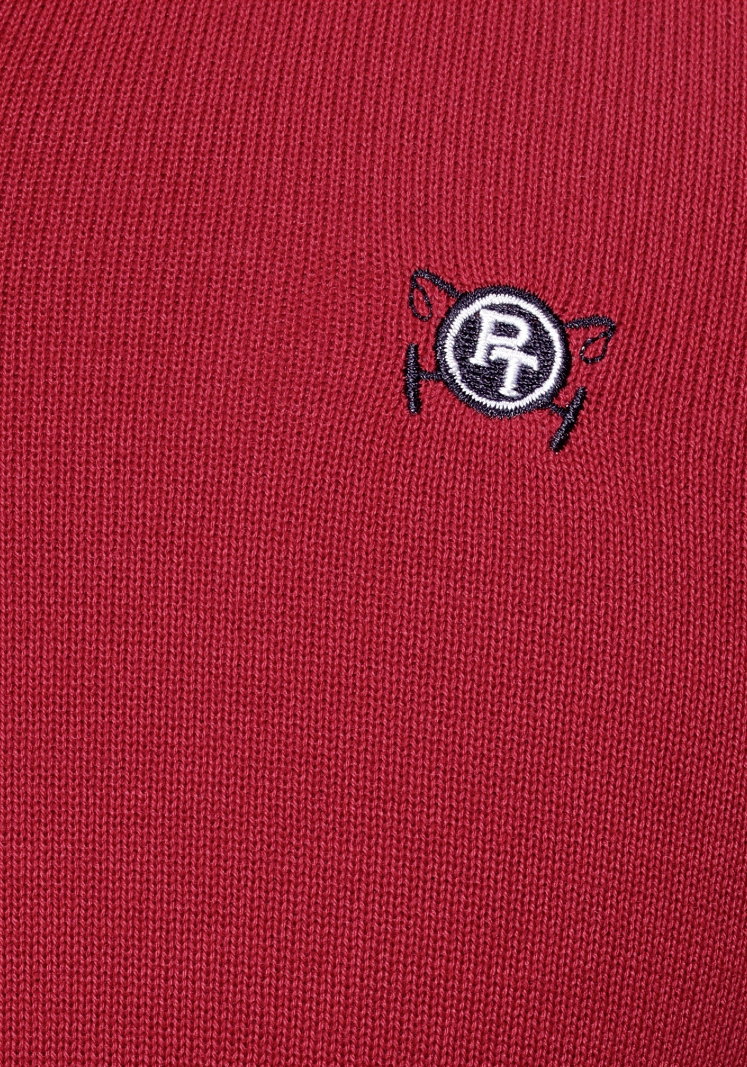 Herren Pullover TOM TAILOR Polo Team V-Ausschnitt-Pullover mit kleiner Logo Stickerei