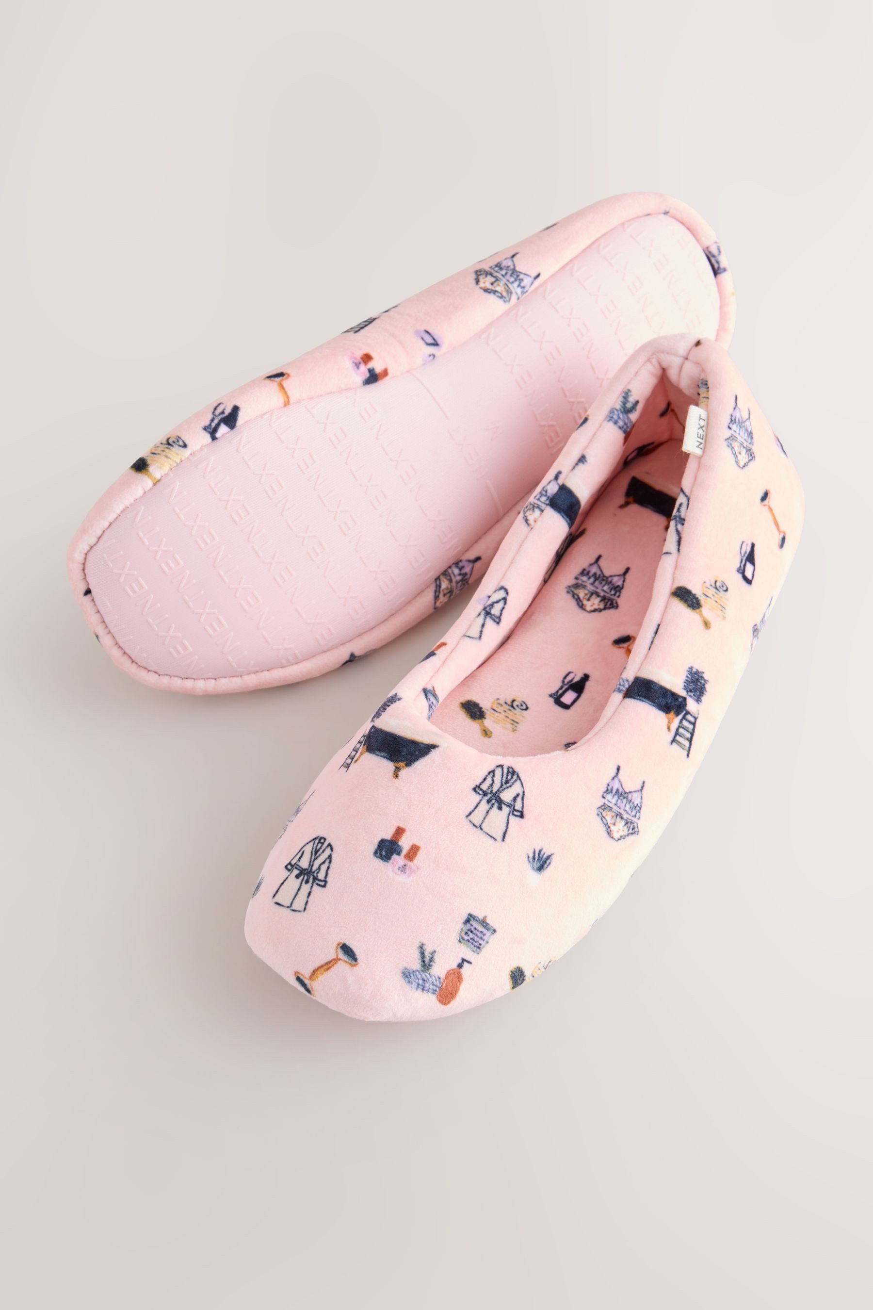 Next Ballerina-Hausschuhe mit Print Hausschuh – Bild 3 von 5