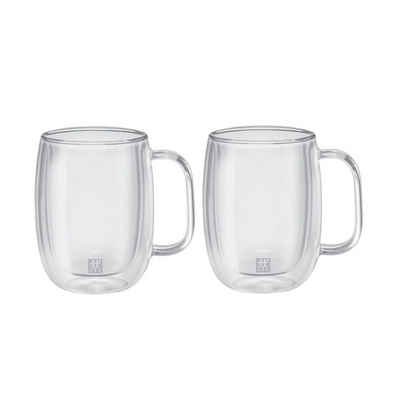 Zwilling Tasse ZWILLING Sorrento Plus Kaffeeglasset, 350 ml / 2-tlg hochwertiges Borosilikatglas, Borosilikatglas