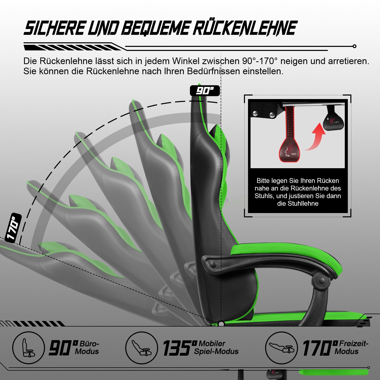 Hiazurm Gaming-Stuhl Gaming Stuhl, Bürostuhl Ergonomisch, günstig online kaufen