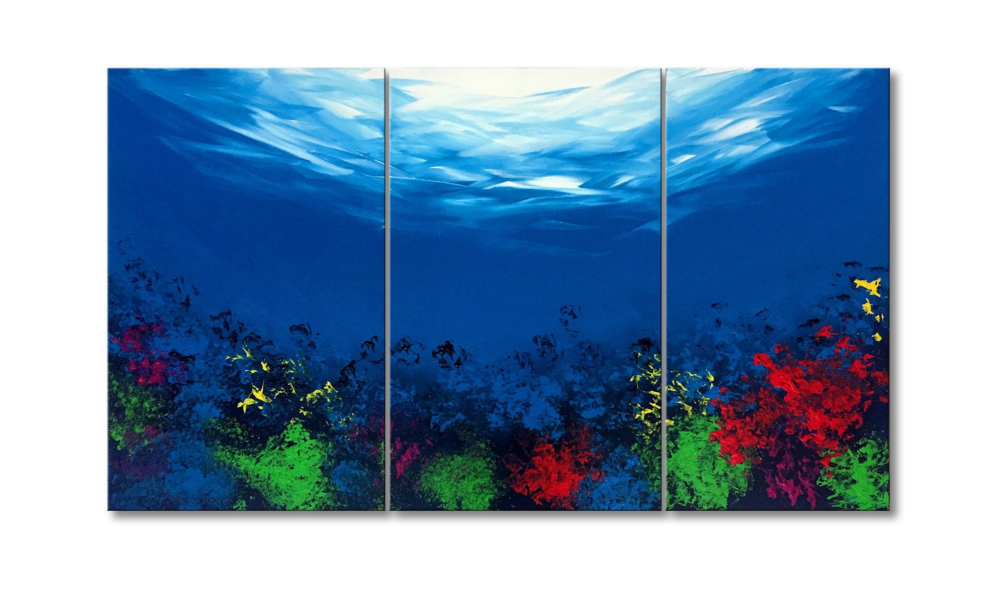 WandbilderXXL Gemälde Coral Garden 140 x 80 cm, Abstraktes Gemälde, handgemaltes Unikat