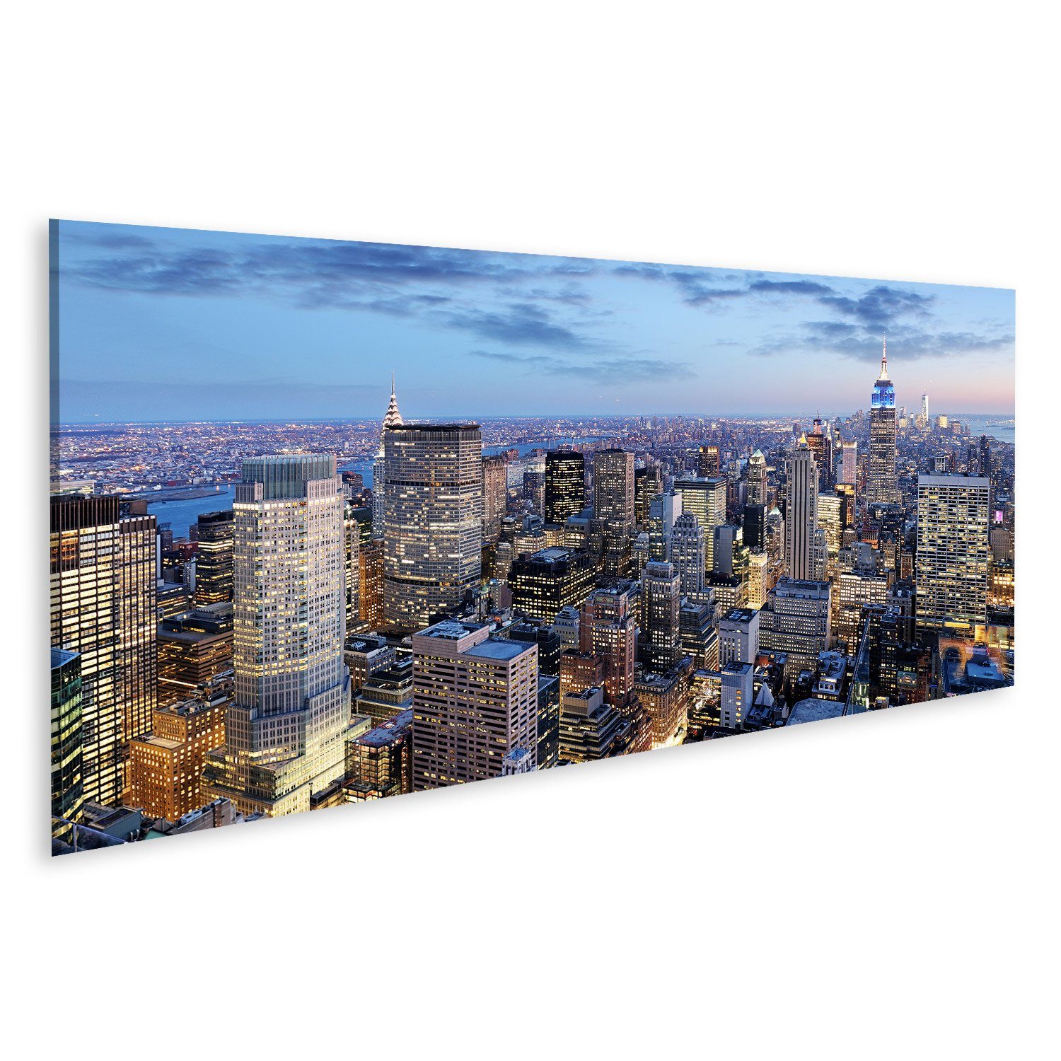 Leinwandbild Bild auf Leinwand New York City In Der Nacht Manhattan Usa Wandbild L