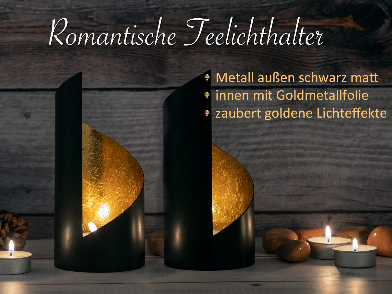 Amagohome Teelichthalter Teelichthalter Set 2-teilig Kerzenhalter zylindris günstig online kaufen