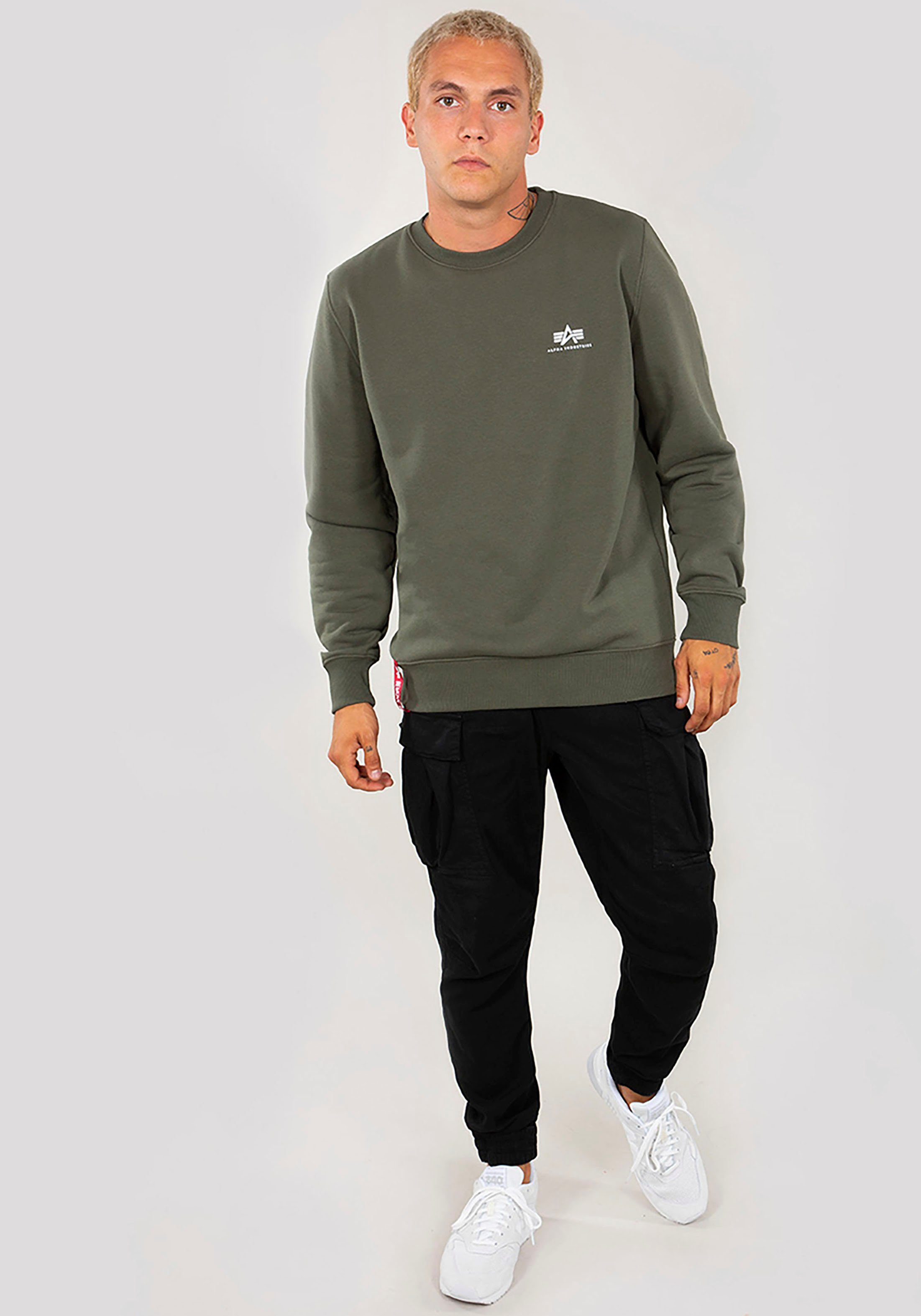 Alpha Industries Sweatshirt Basic Sweater small Logo Baumwollmischung, regular fit