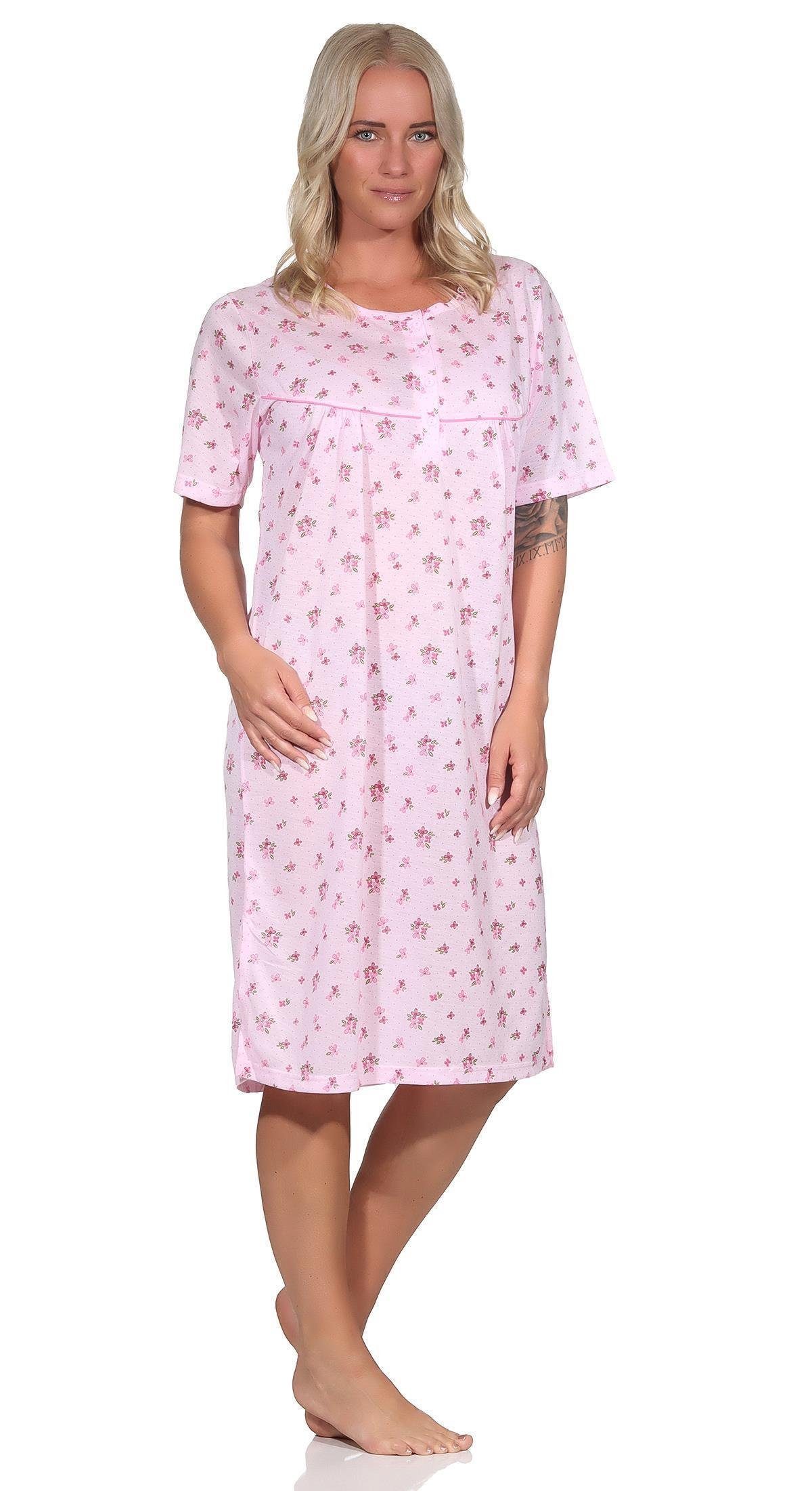 Damen Nachtwäsche, 40 42 44 38 Gr. (1-tlg) Nachthemd Schlafshirt Nachthemd EloModa Rosa