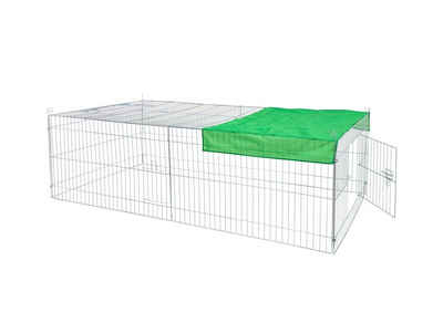 Dehner Freigehege Kleintier-Freilaufgehege Björn, Metall, sicheres Außengehege für Nager mit Sonnenschutz und Dachöffnung