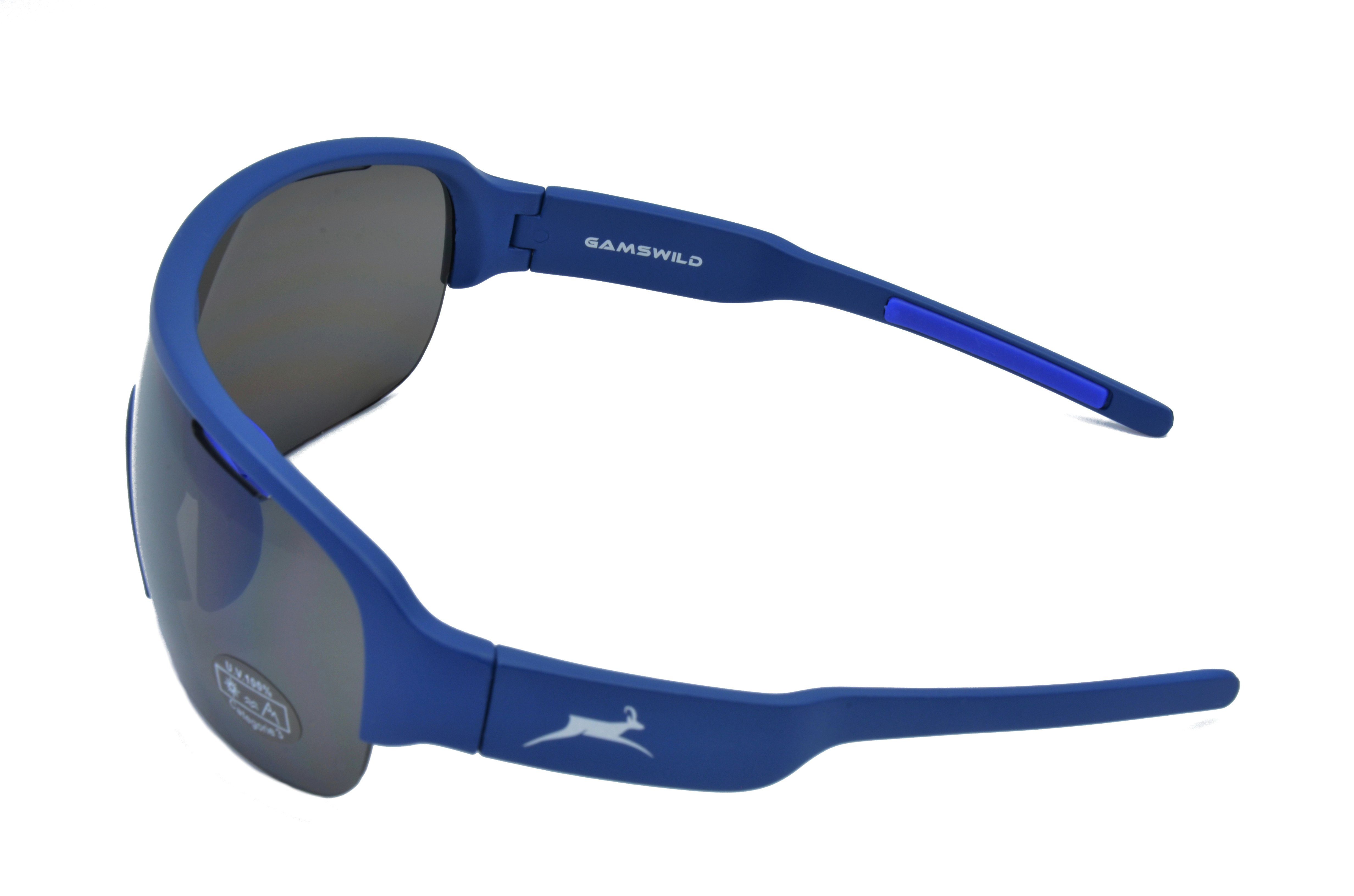 Gamswild Sportbrille WS8434 Sonnenbrille Skibrille schwarz, Herren Fahrradbrille blau, Damen TR90 Unisex, weiß