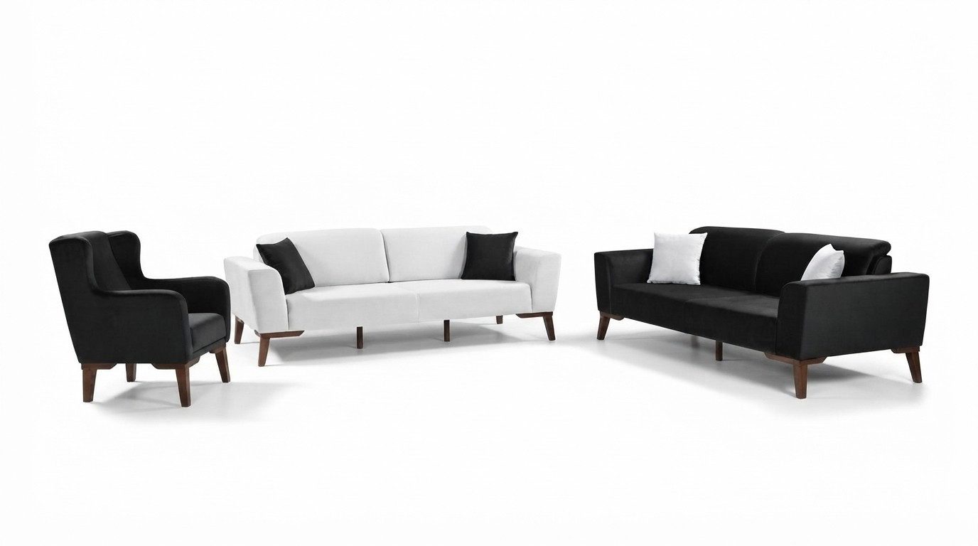 Xlmoebel Polstergarnitur Sofagarnitur 3+3+1 Sitzer Textil Couchgarnitur für Wohnzimmer, (Sofagarnitur, 3-tlg., 3+3+1 Sitzer), Made in Europa