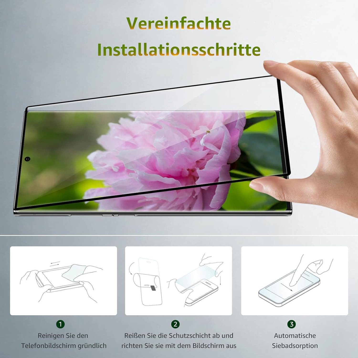 Baker Displayschutzglas 2x Panzerglas Samsung Galaxy für S25 Ultra, S25 +, S25, S24 Ultra, S24+, S24, S23 Ultra, S23+, S23, S22 Ultra, S22+, S22, S21 Ultra, S21 – Bild 4 von 5