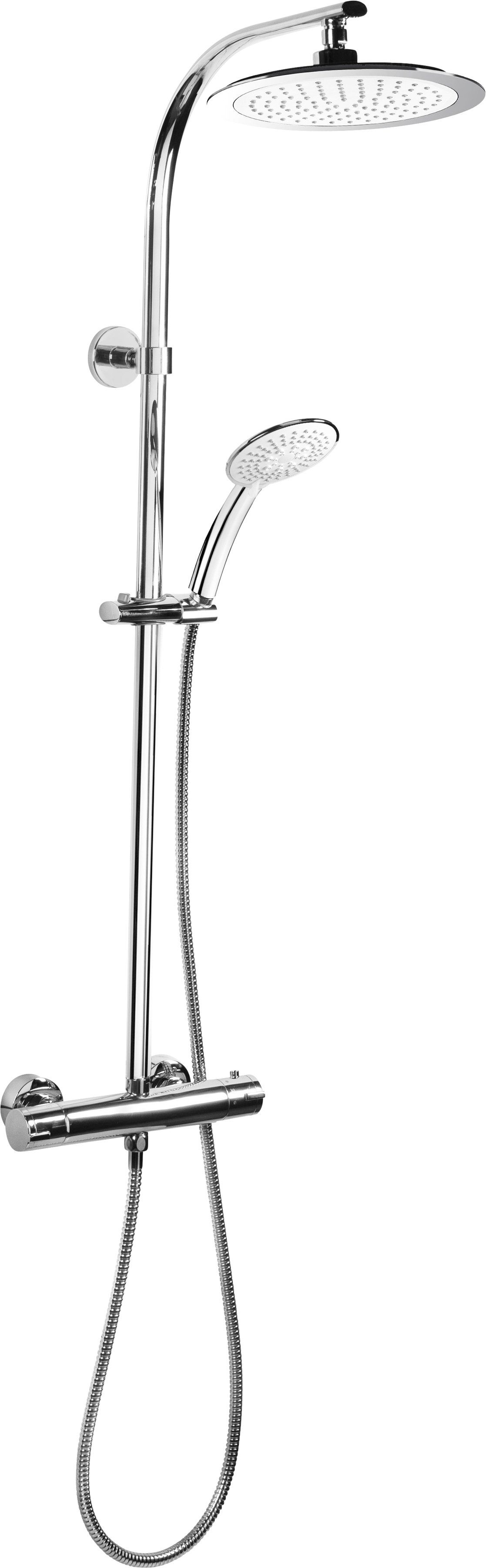 CORNAT Duschsystem STYLE, Höhe 99,7 Handbrause Antikalk-Noppen und Thermostat, cm, mit