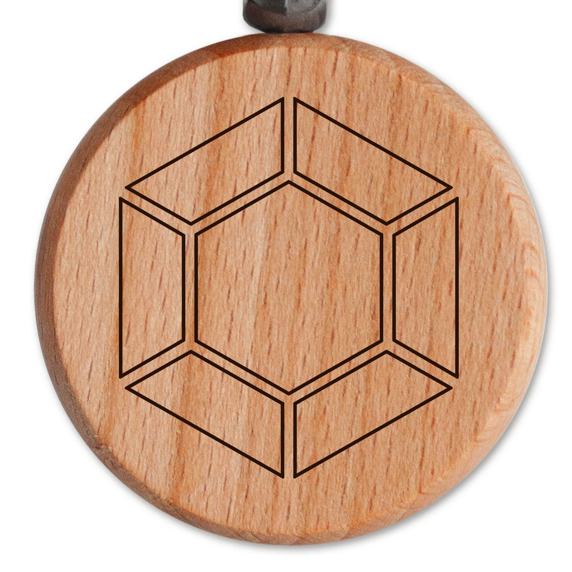 banjado Schlüsselanhänger mit Gravur aus unbehandeltem Holz - Motiv "Diament" mit Schlüsselring (1-tlg)