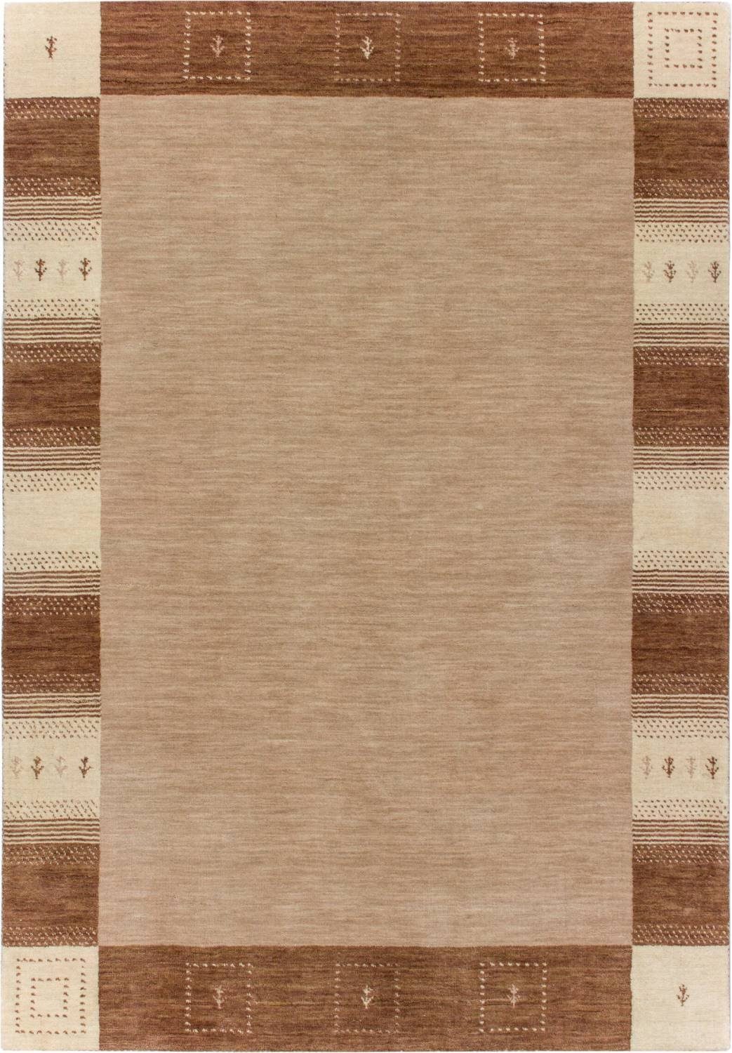 Rug Studios Teppich NONZA BORDÜRE, Rechteckig, Höhe: 14 mm, Wohnzimmer, 70 x 140 cm, Beige