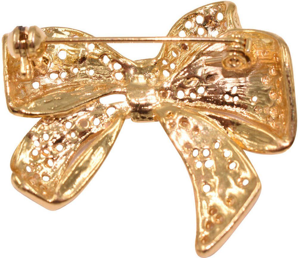 Firetti Brosche Schmuck Geschenk Ansteckschmuck Schleife, mit Zirkonia (synth)