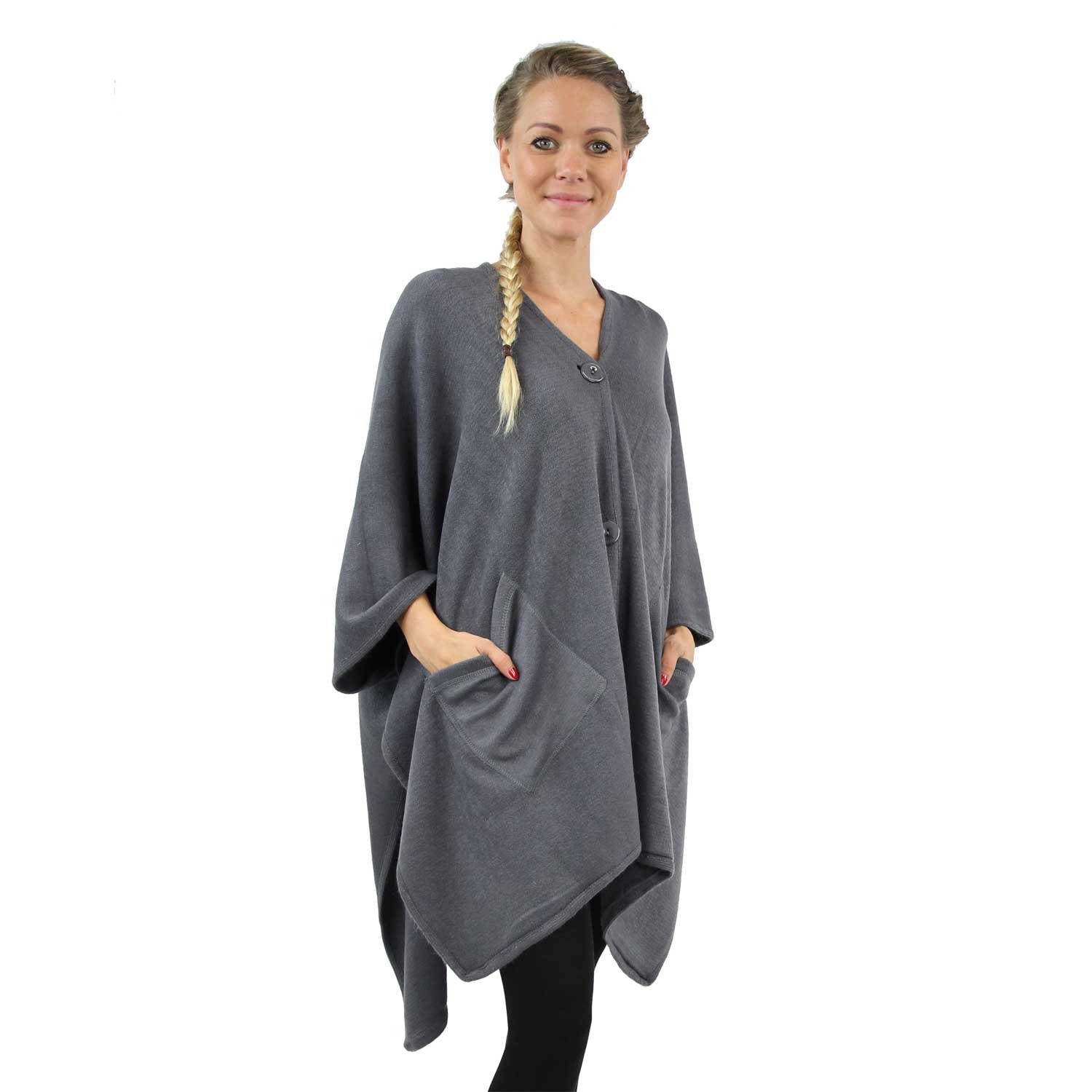 Antonio Strickmütze Antonio Poncho mit Taschen günstig online kaufen