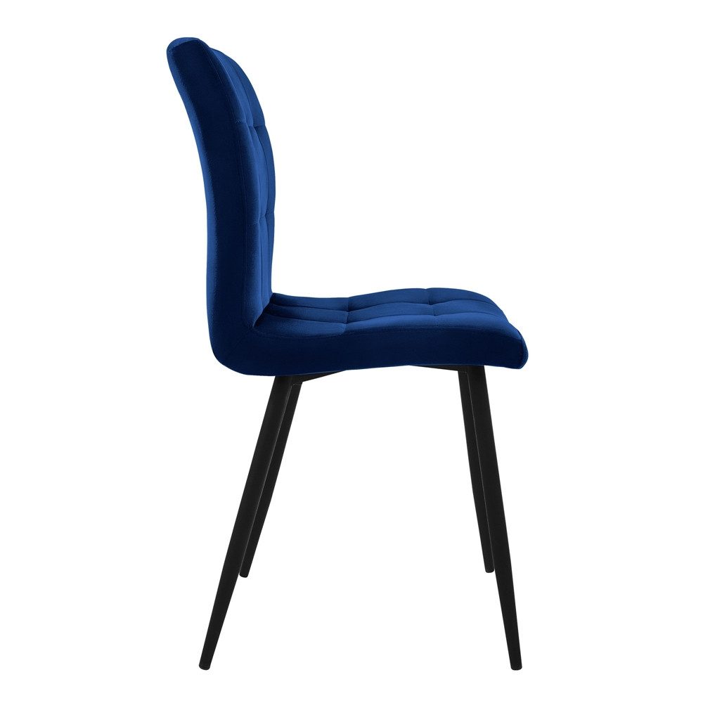 ML-DESIGN Stuhl Esszimmerstuhl mit Rückenlehne Polsterstuhl mit Metallbeine (4 St), Ergonomischer Stuhl, Dunkelblau Samtbezug Wohnzimmerstuhl Küchenstuhl