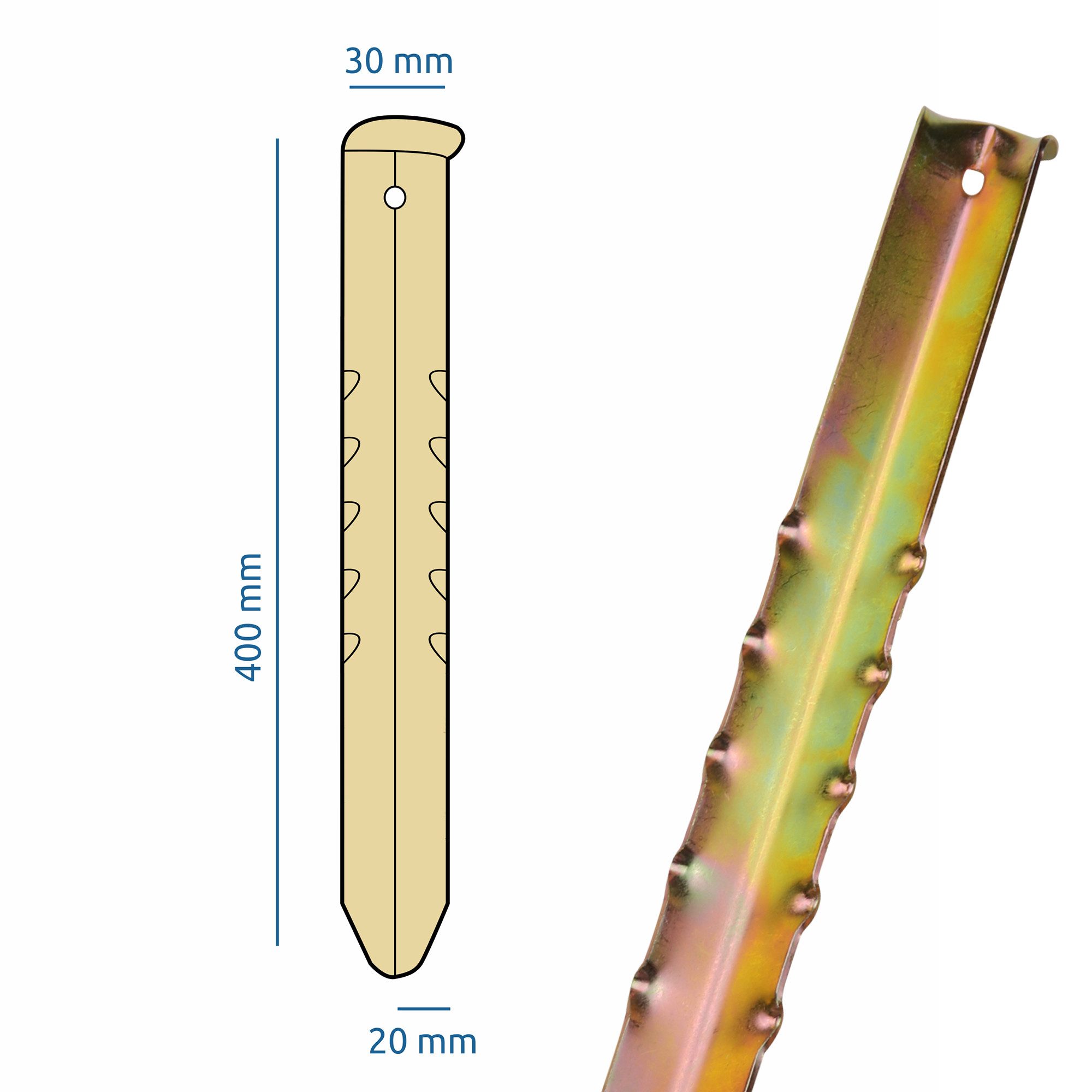 yourGEAR Zelthering your GEAR 12 x Zelthering VX 400 - V-Profil Heringe Stahl 400x35x15mm
