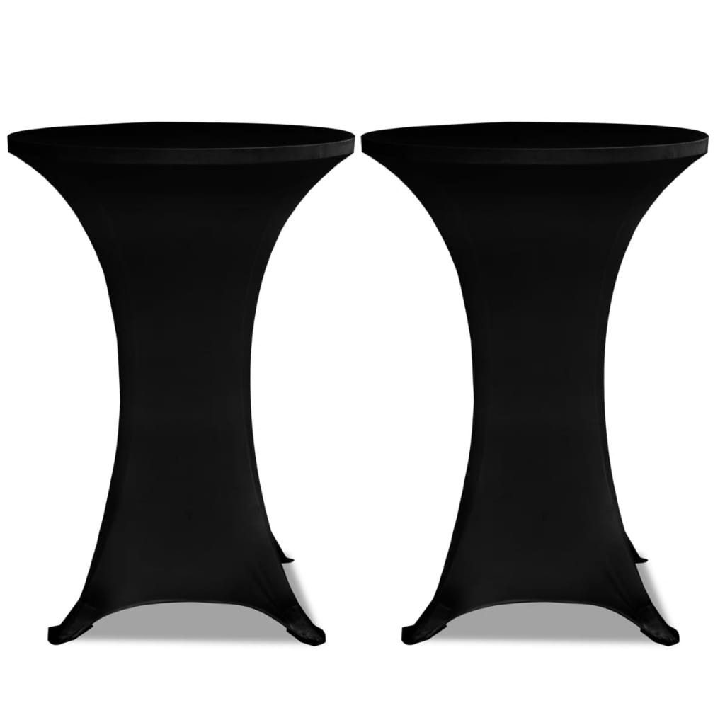 vidaXL Hussen-Set Stehtischhussen 4 Stk. Ø 80 cm Schwarz Stretch